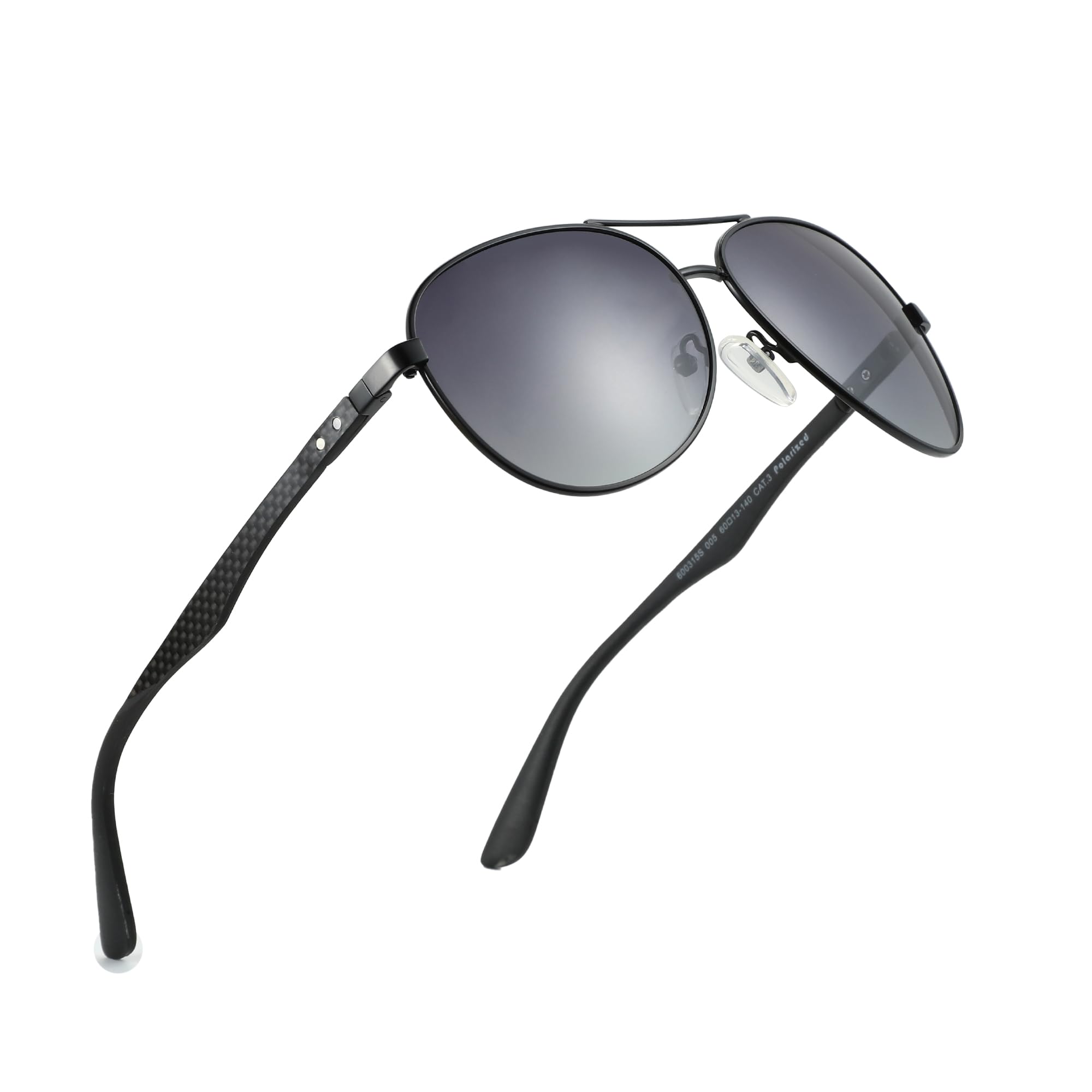 Polarized Aviator Sunglasses Carbon Fiber Temple UV Protection