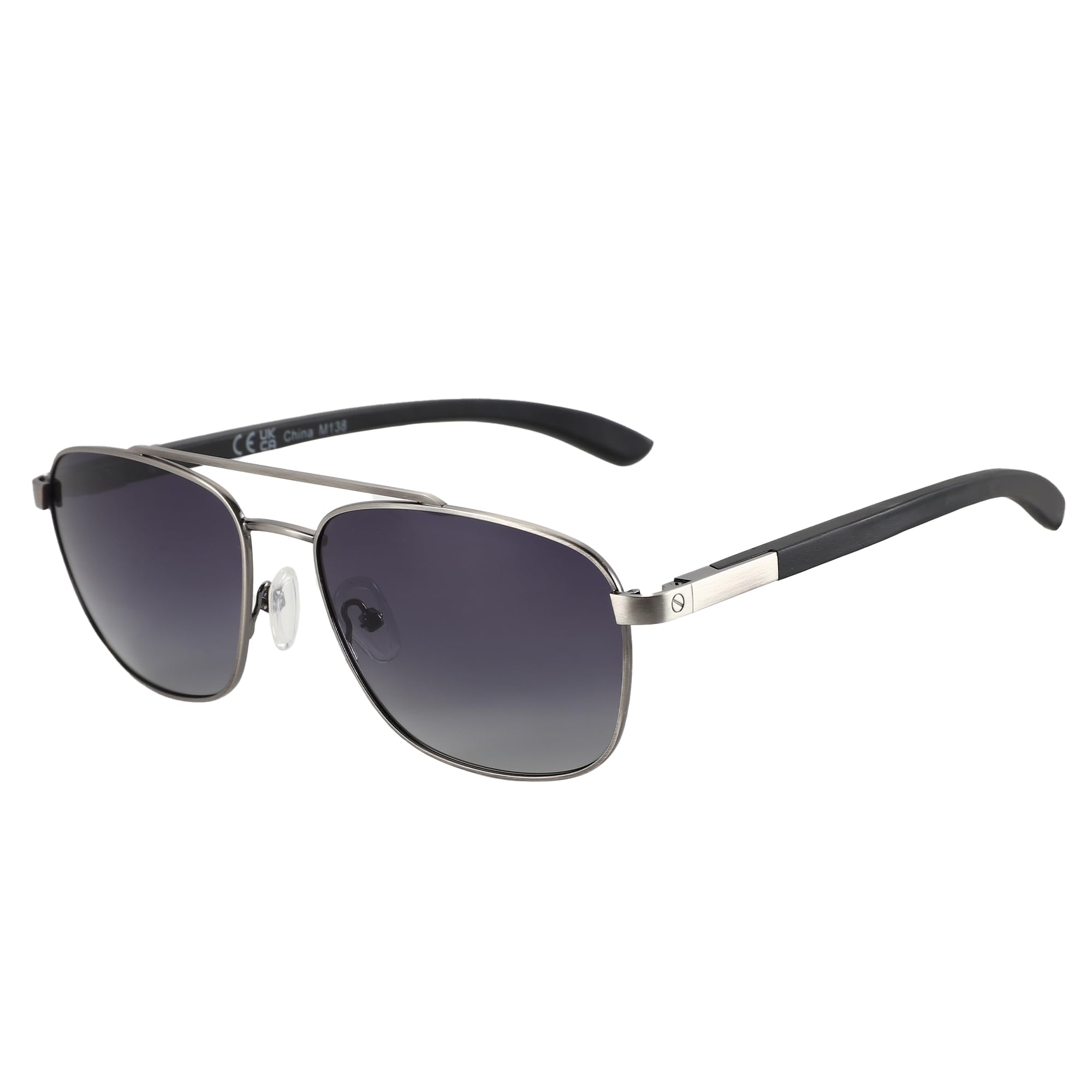Wood Temple Aviator Polarized Sunglasses UV Protection