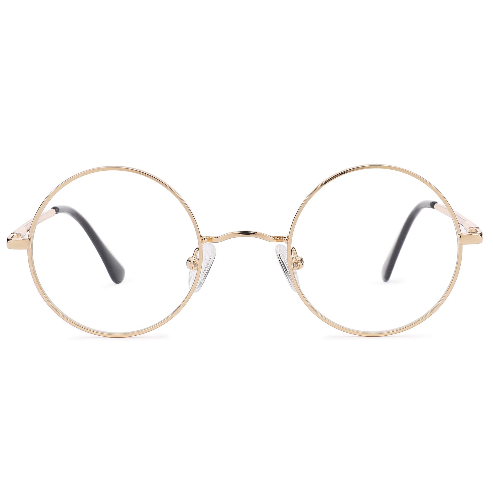 Retro Small Round Glasses Clear Lens Metal Frame