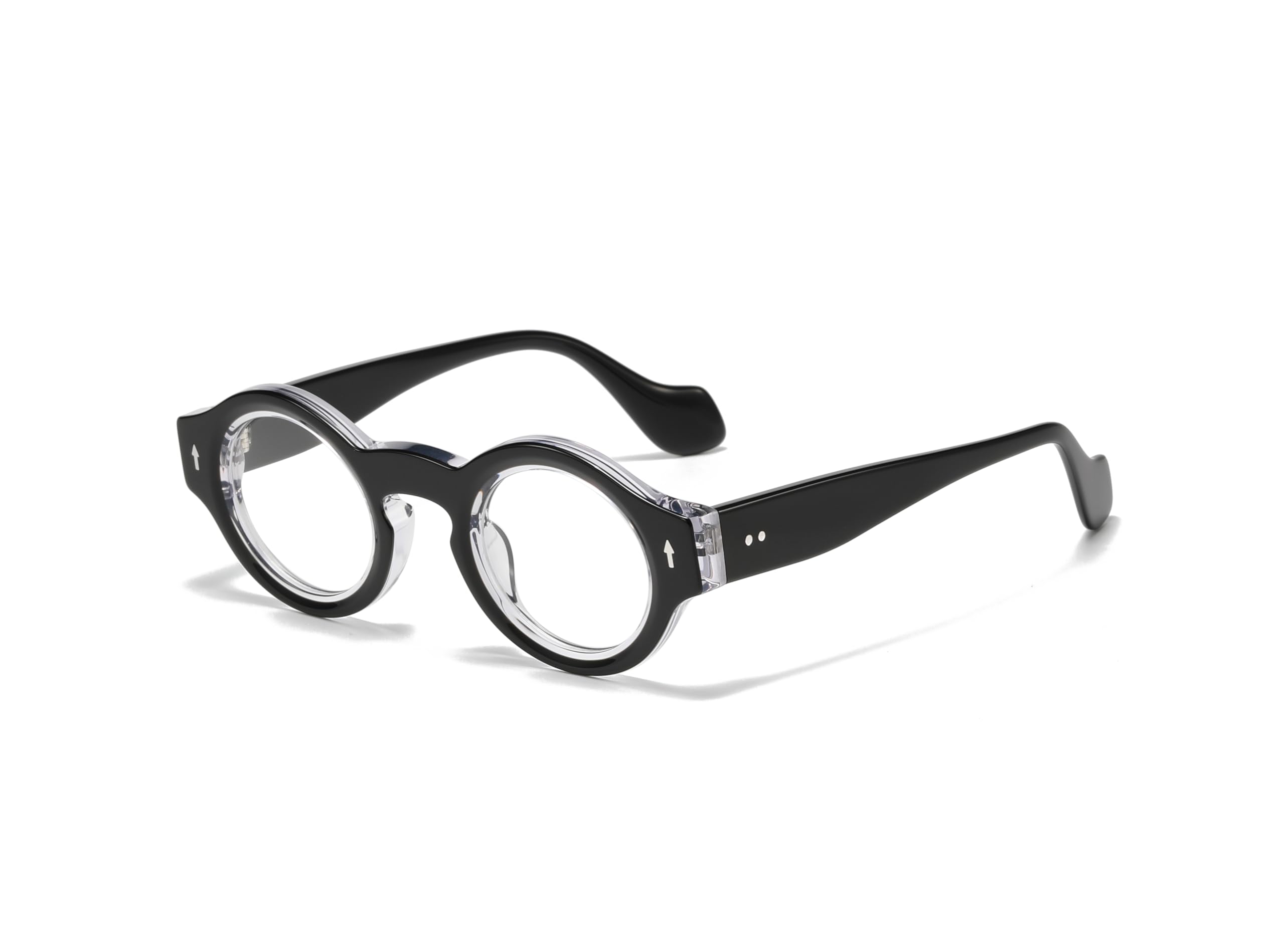 Vintage Small Round Acetate Glasses Frame Thick Eyewear