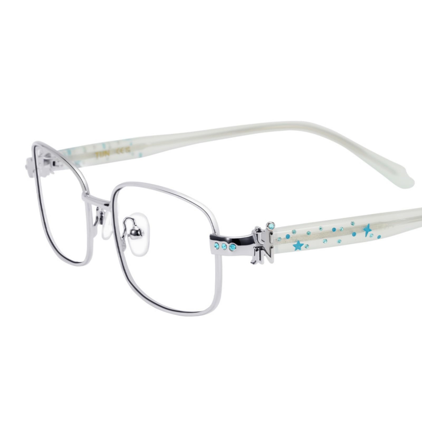 Square Blue Light Blocking Glasses Acetate Metal Frame