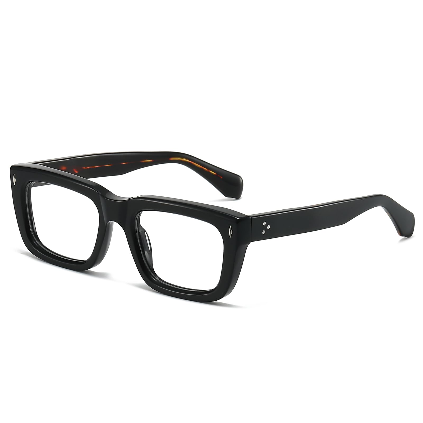 Retro Rectangle Acetate Glasses Frame Thick Optical Eyewear
