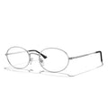 Oval Blue Light Reading Glasses Thin Metal Full Rim Frame