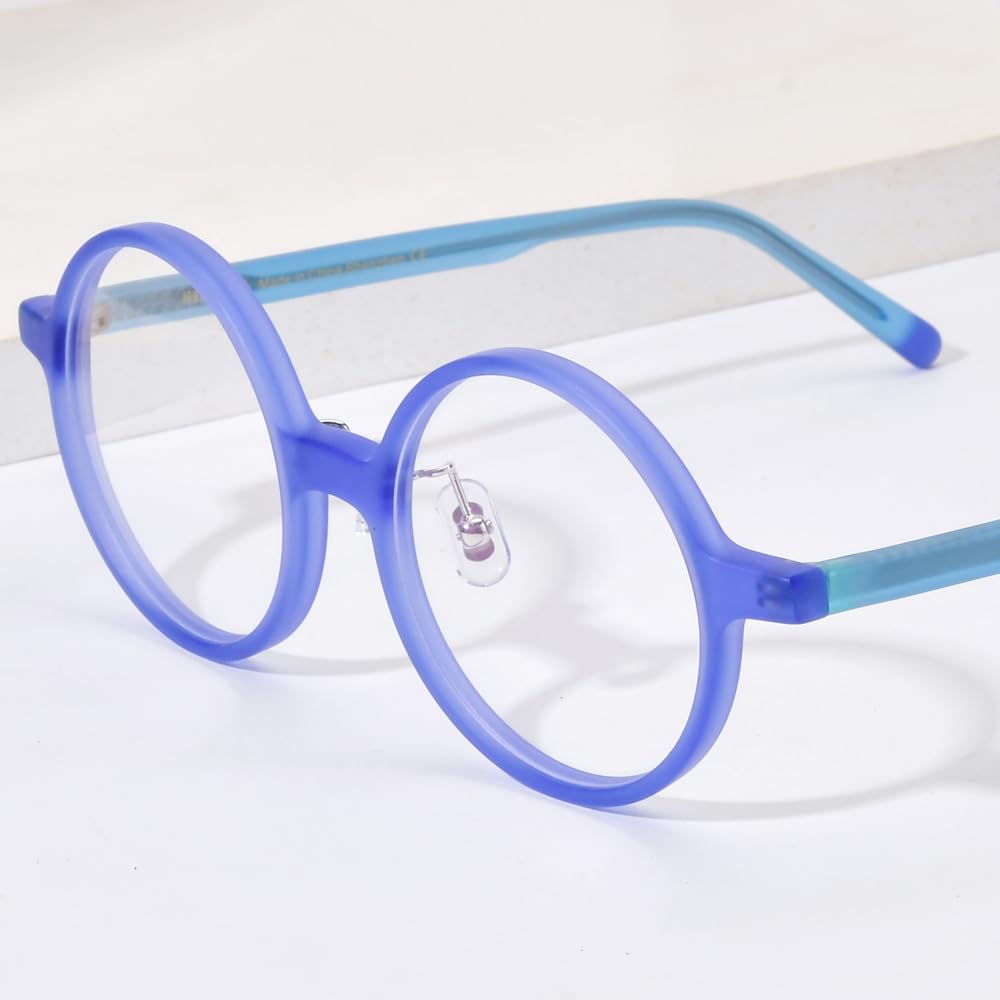 Vintage Round Acetate Glasses Frame Multicolor Optical Eyewear