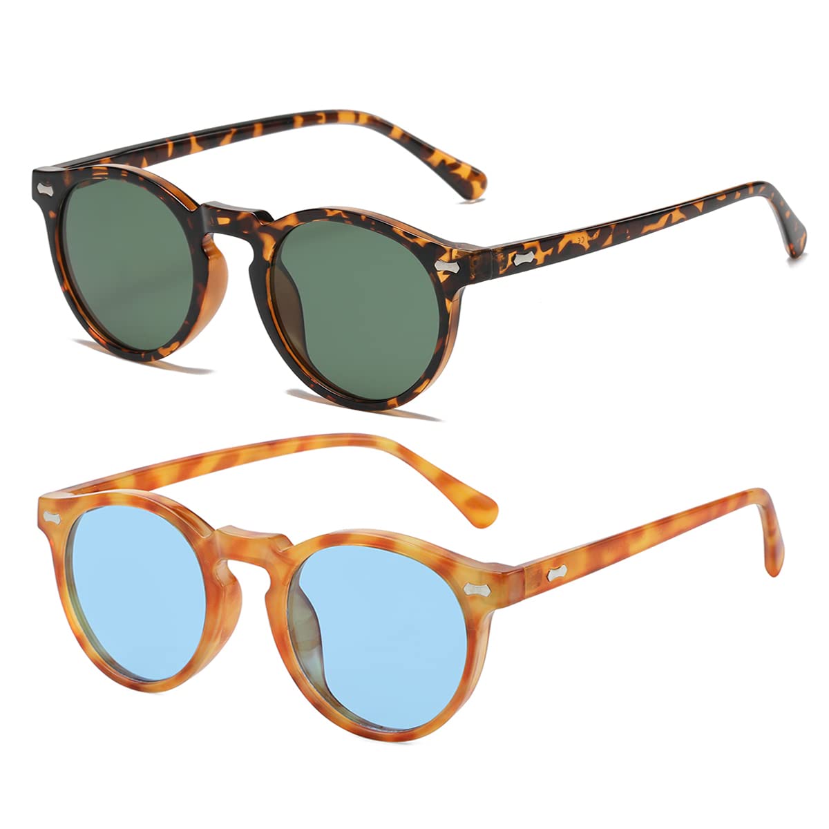 Vintage Round Polarized Sunglasses UV400 Acetate Frame