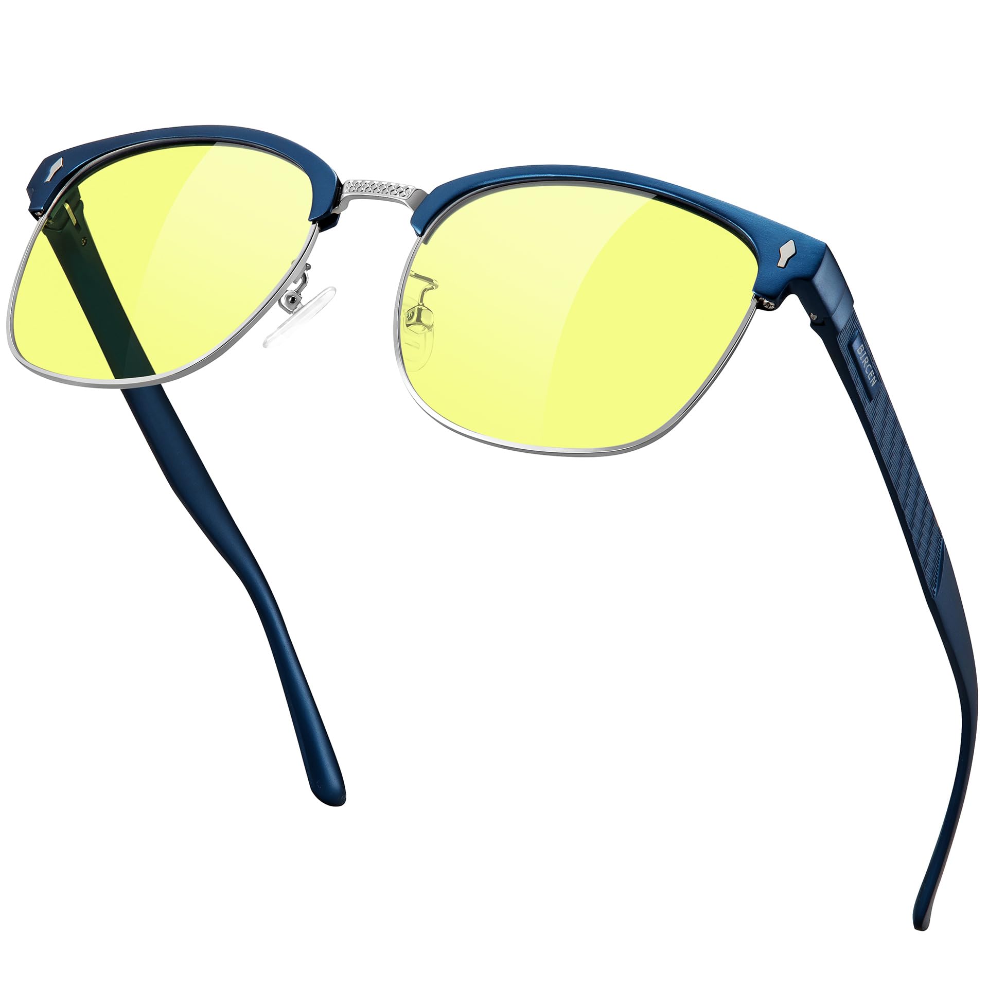 Blue Light Blocking Glasses Al-Mg Metal Frame Clear Lens