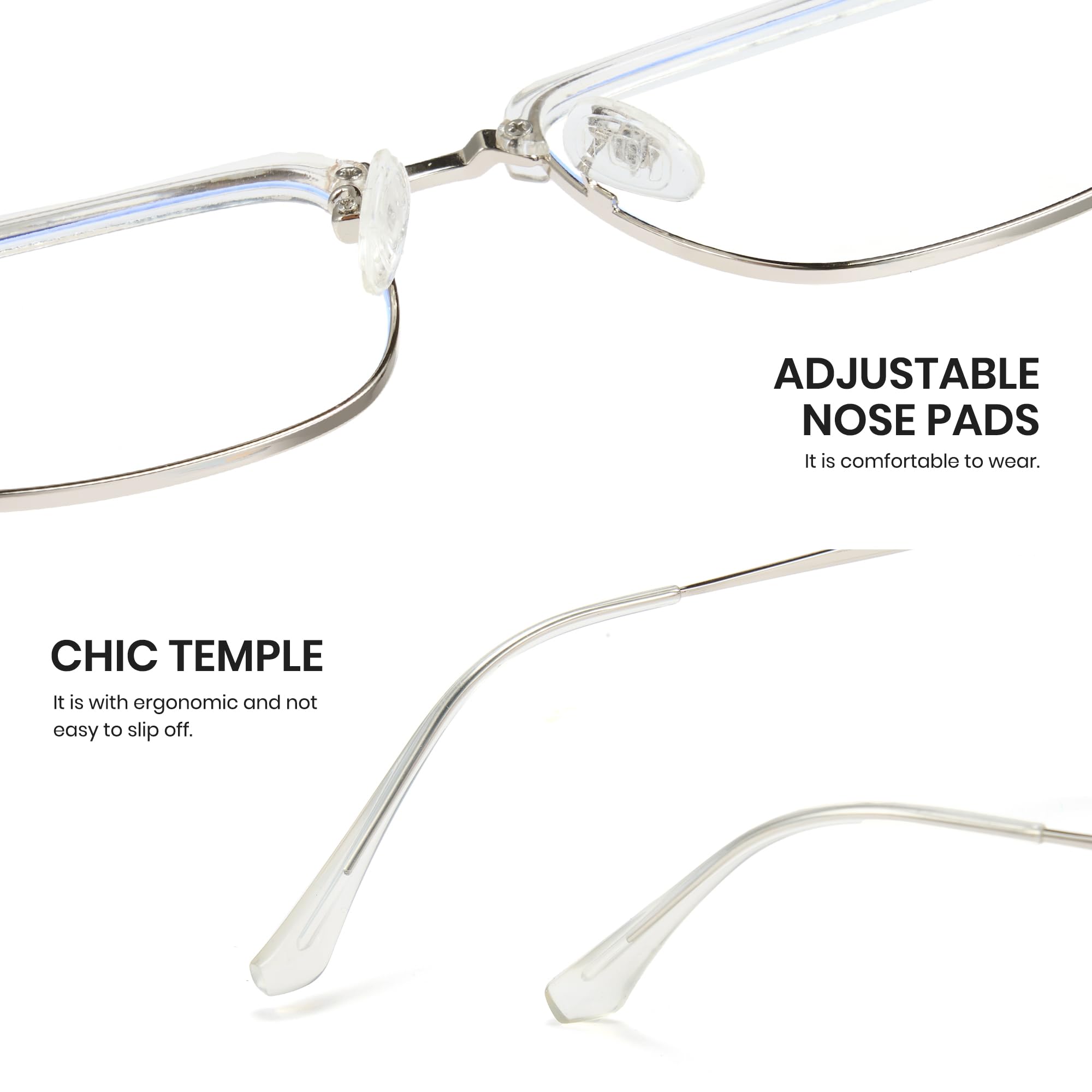 Retro Square Blue Light Glasses TR90 Metal Frame