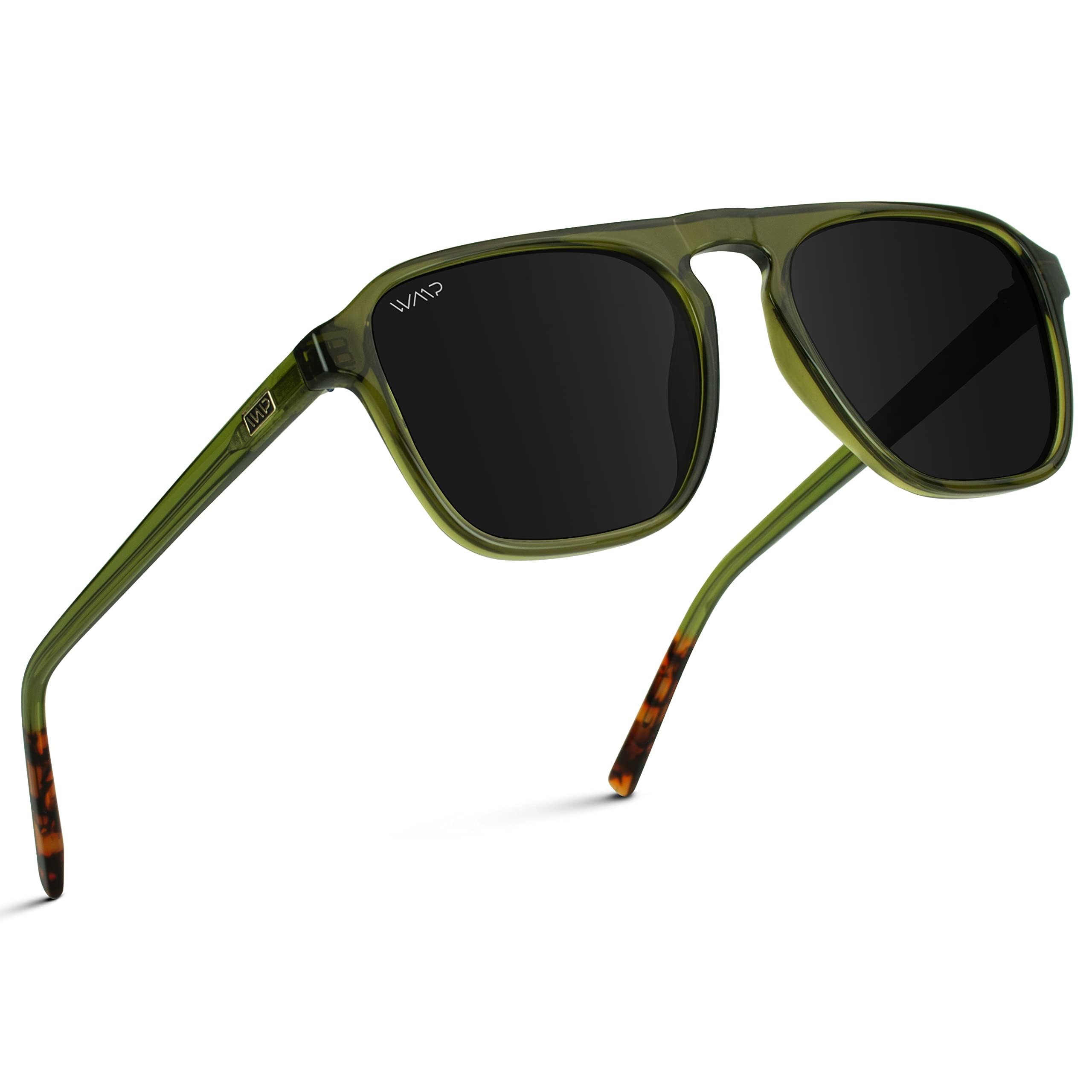 Polarized Aviator Square Sunglasses One Bridge Frame