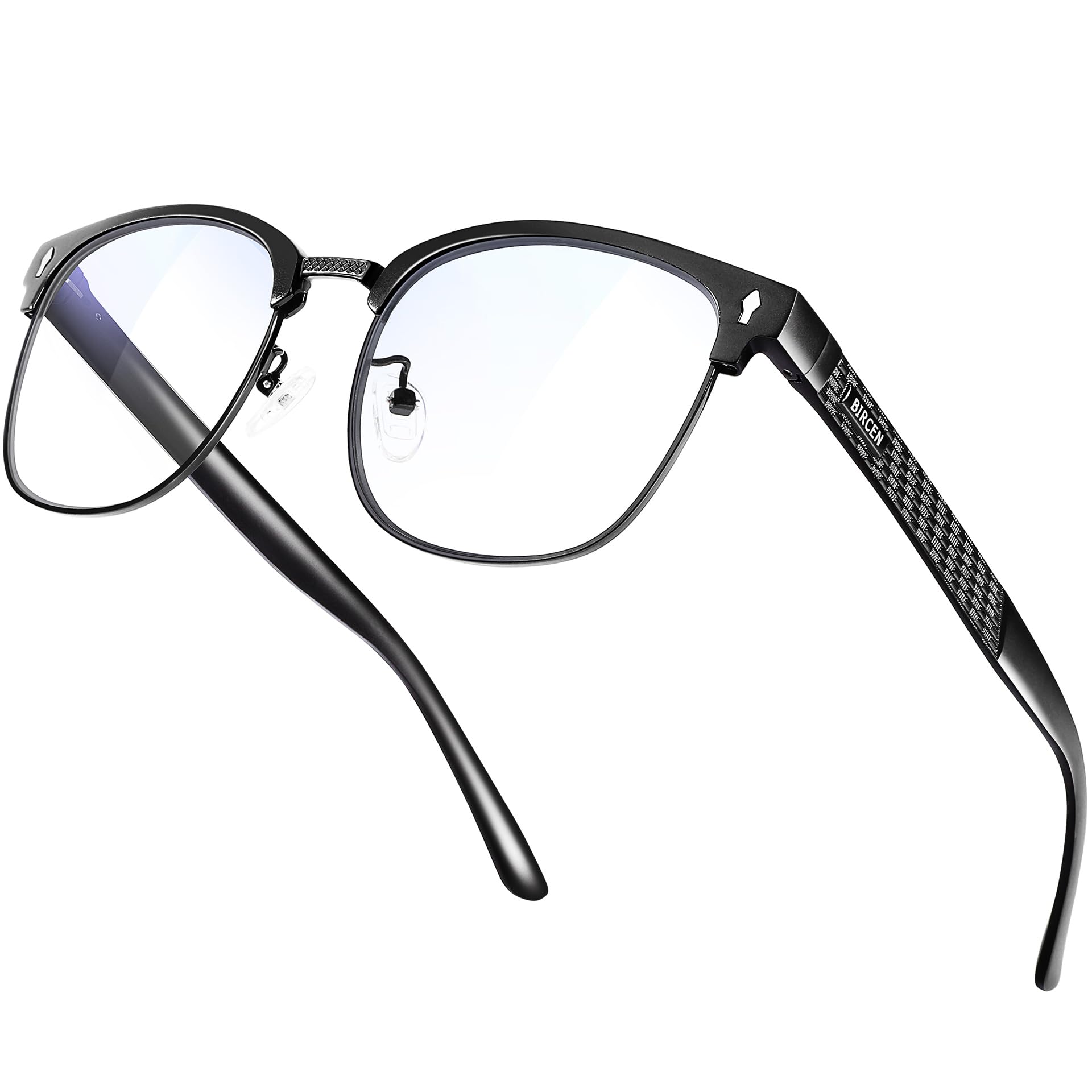 Blue Light Blocking Glasses Al-Mg Metal Frame Clear Lens