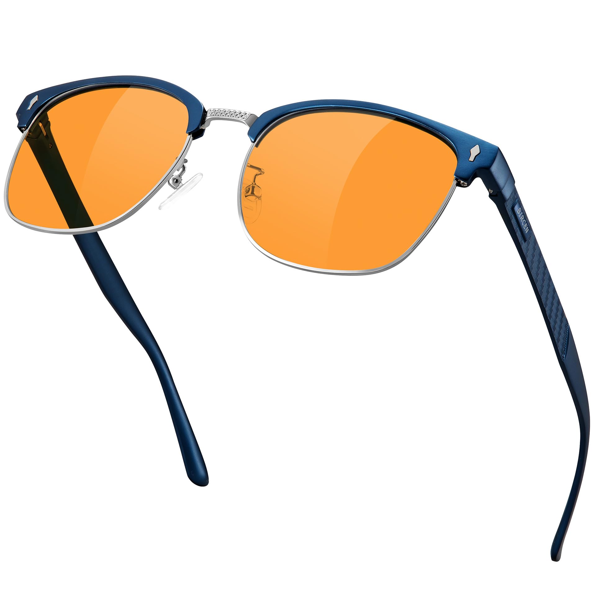 Blue Light Blocking Glasses Al-Mg Metal Frame Clear Lens
