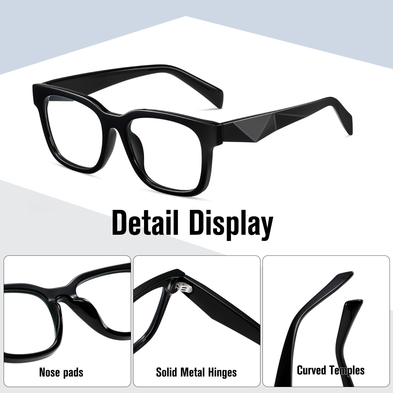 Square Blue Light Blocking Glasses Anti Eyestrain UV Protection