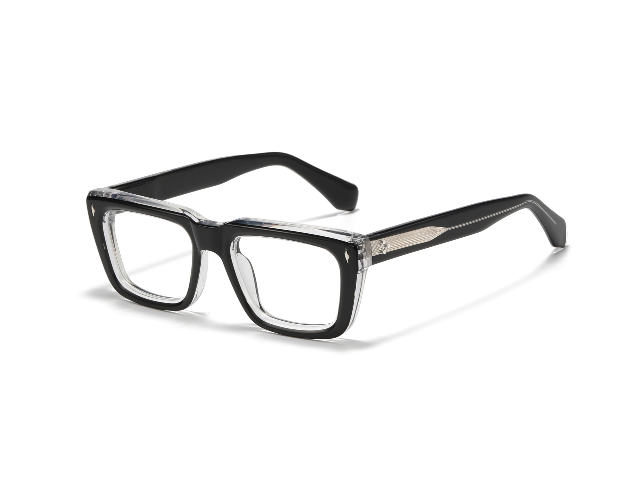 Retro Rectangle Acetate Glasses Frame Thick Optical Eyewear