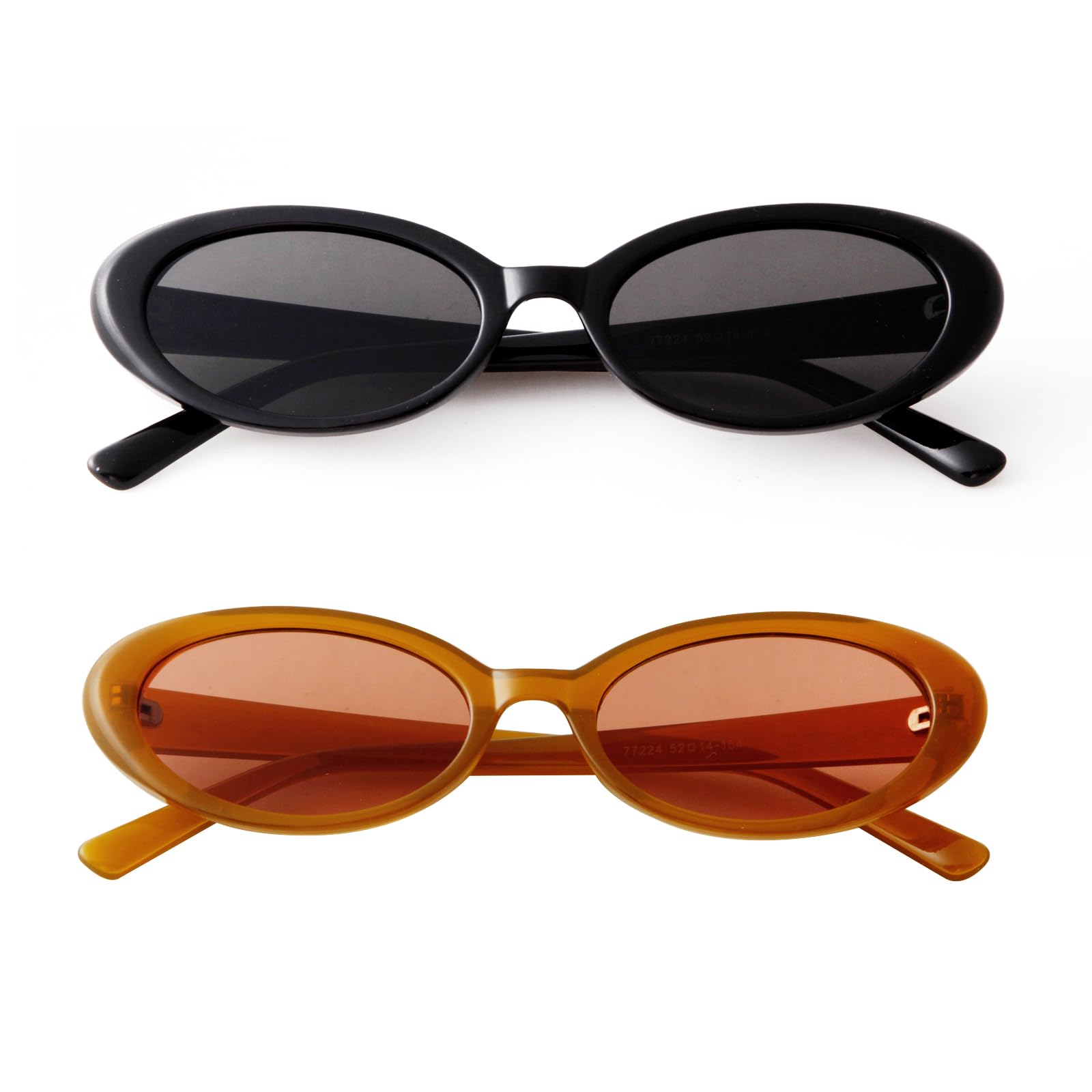 Laurinny 90s Sunglasses for Women Men Retro Small Oval Sunglasses