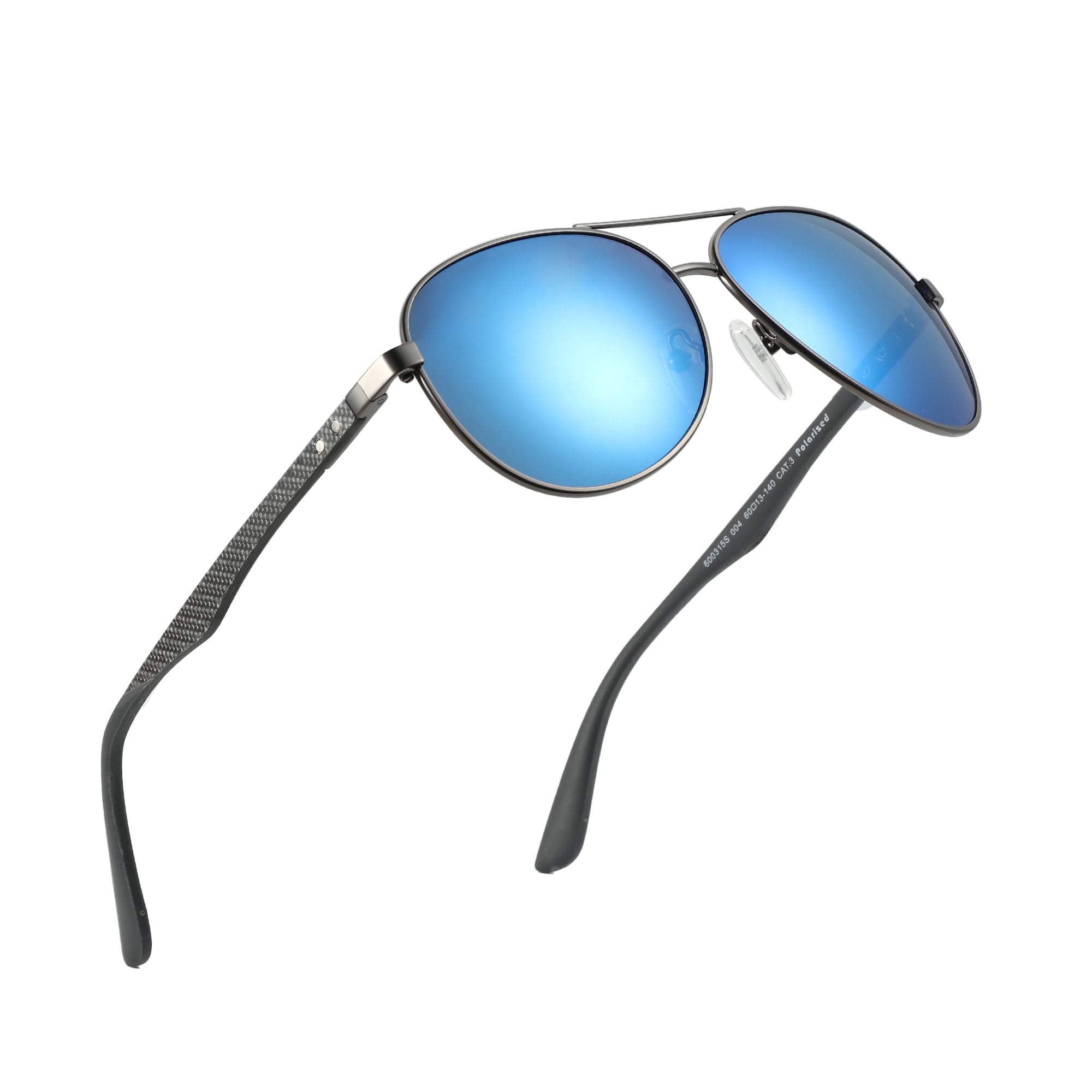 Polarized Aviator Sunglasses Carbon Fiber Temple UV Protection