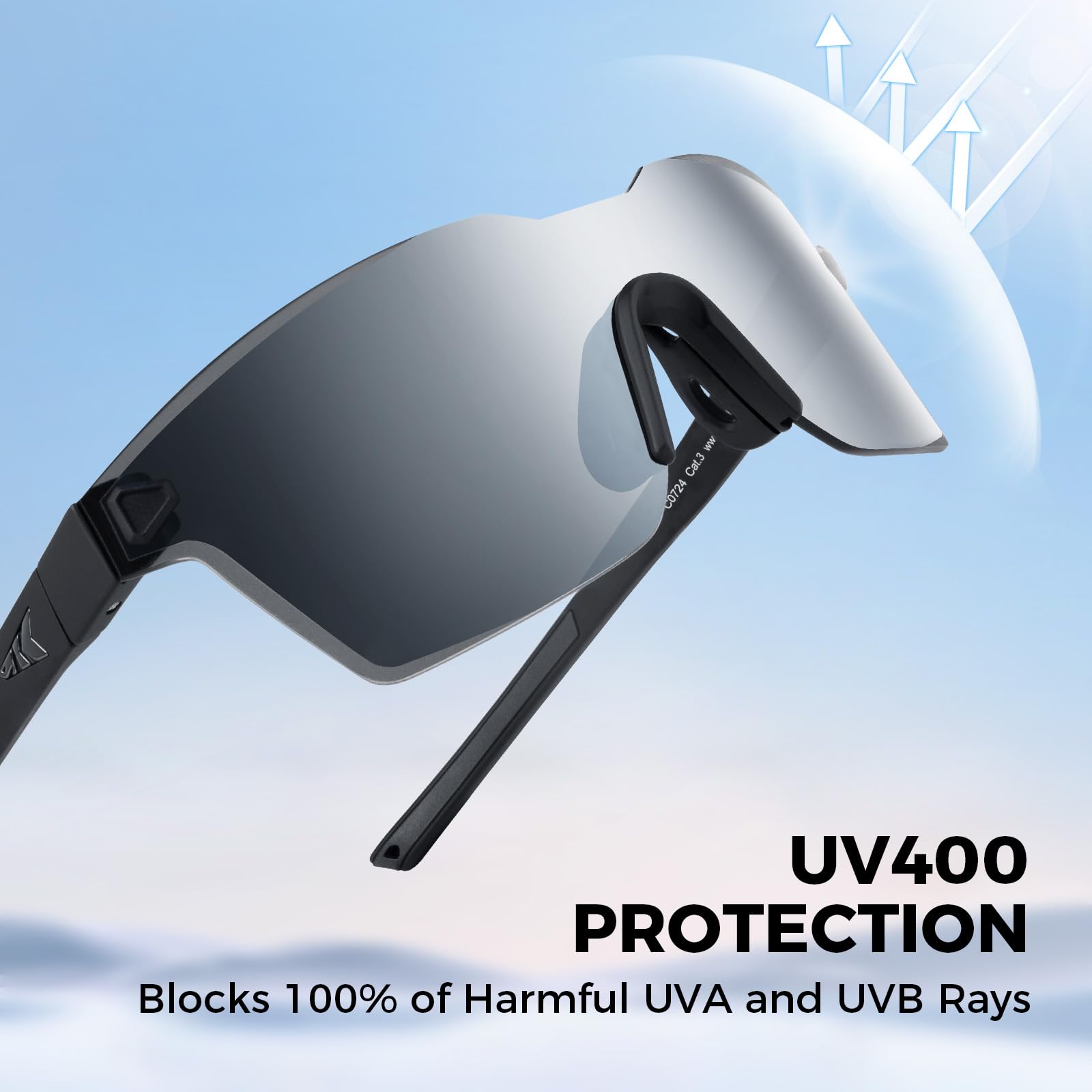 Polarized Fishing Sunglasses Rimless Wrap UV400 Protection