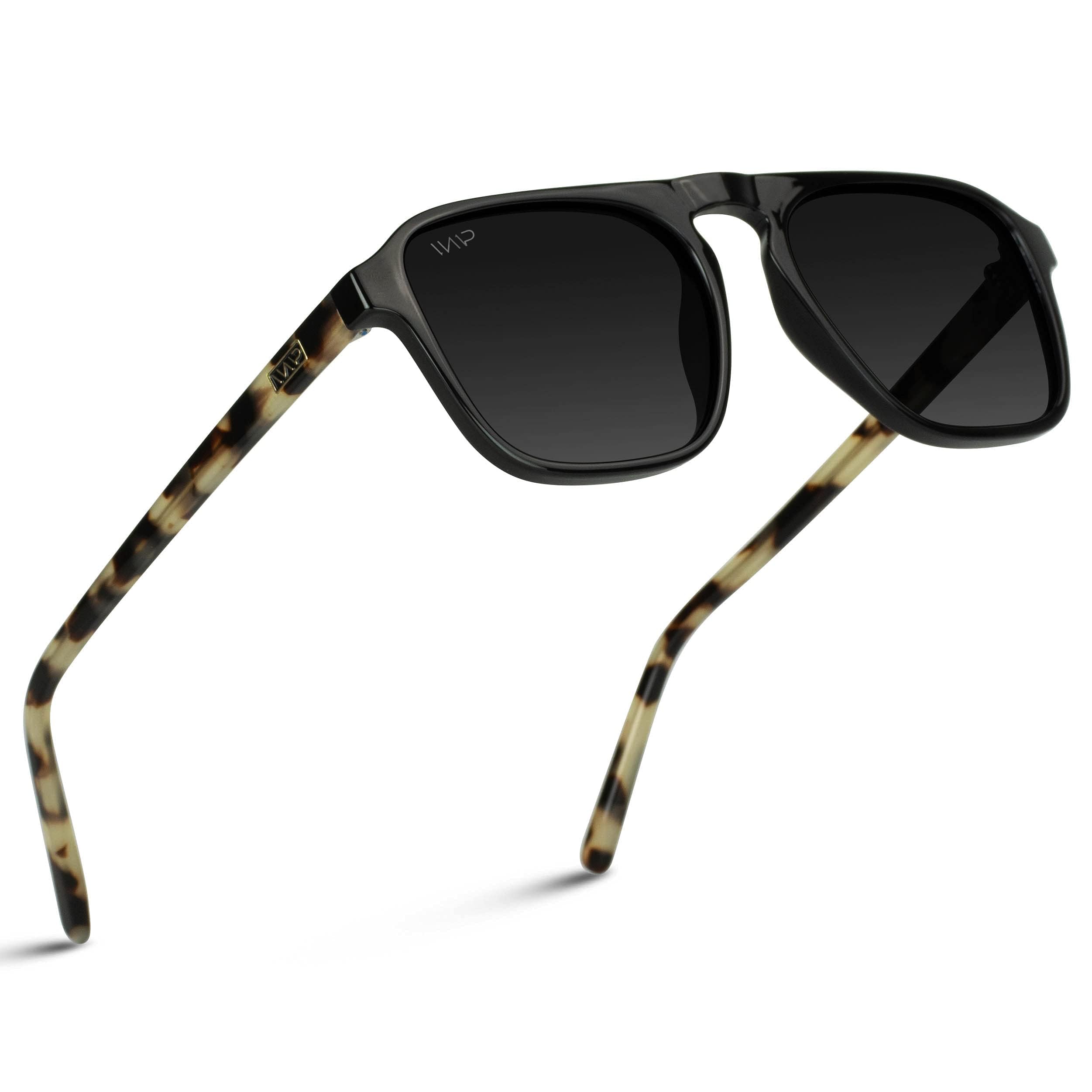 Polarized Aviator Square Sunglasses One Bridge Frame