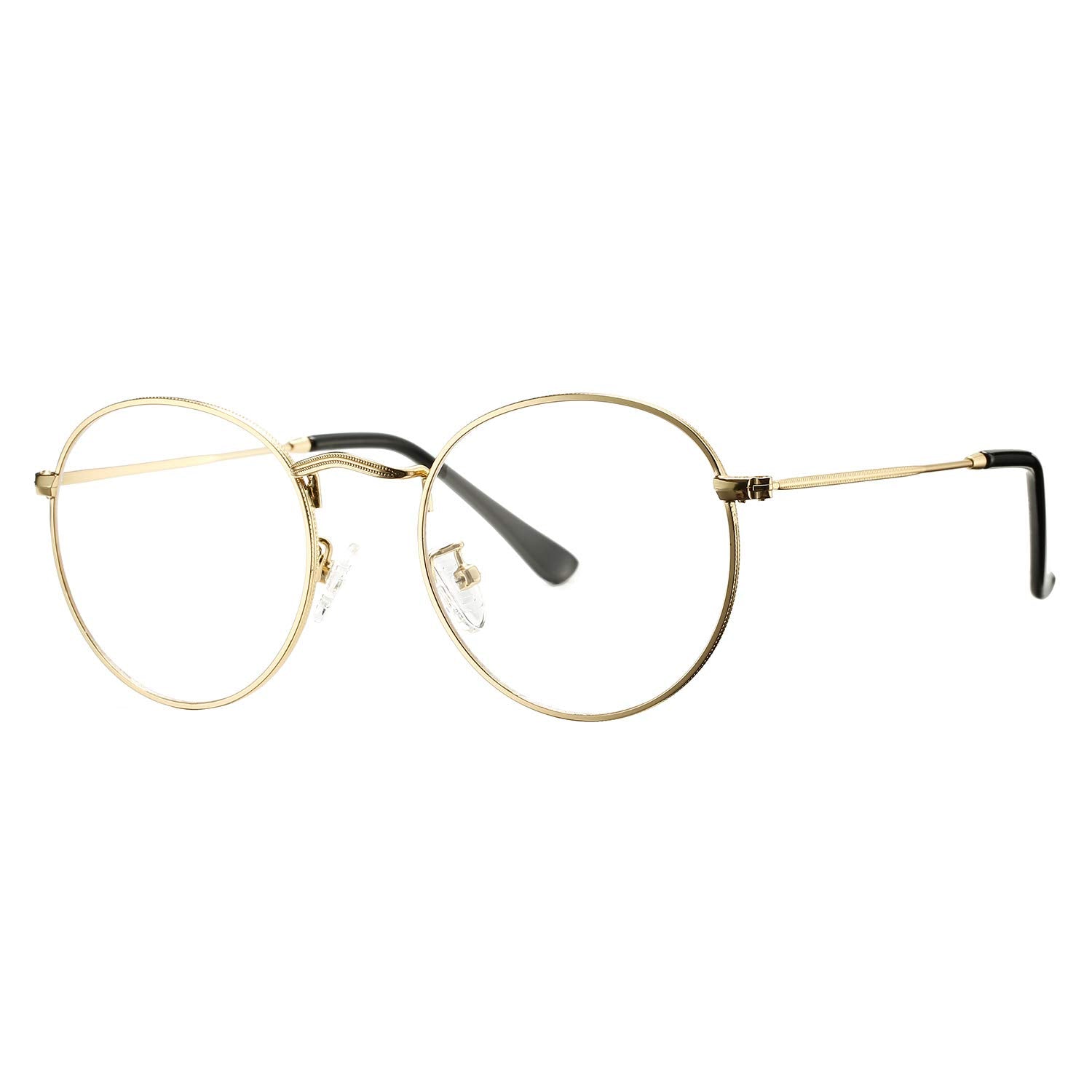Classic Round Metal Glasses Clear Lens Unisex Frame