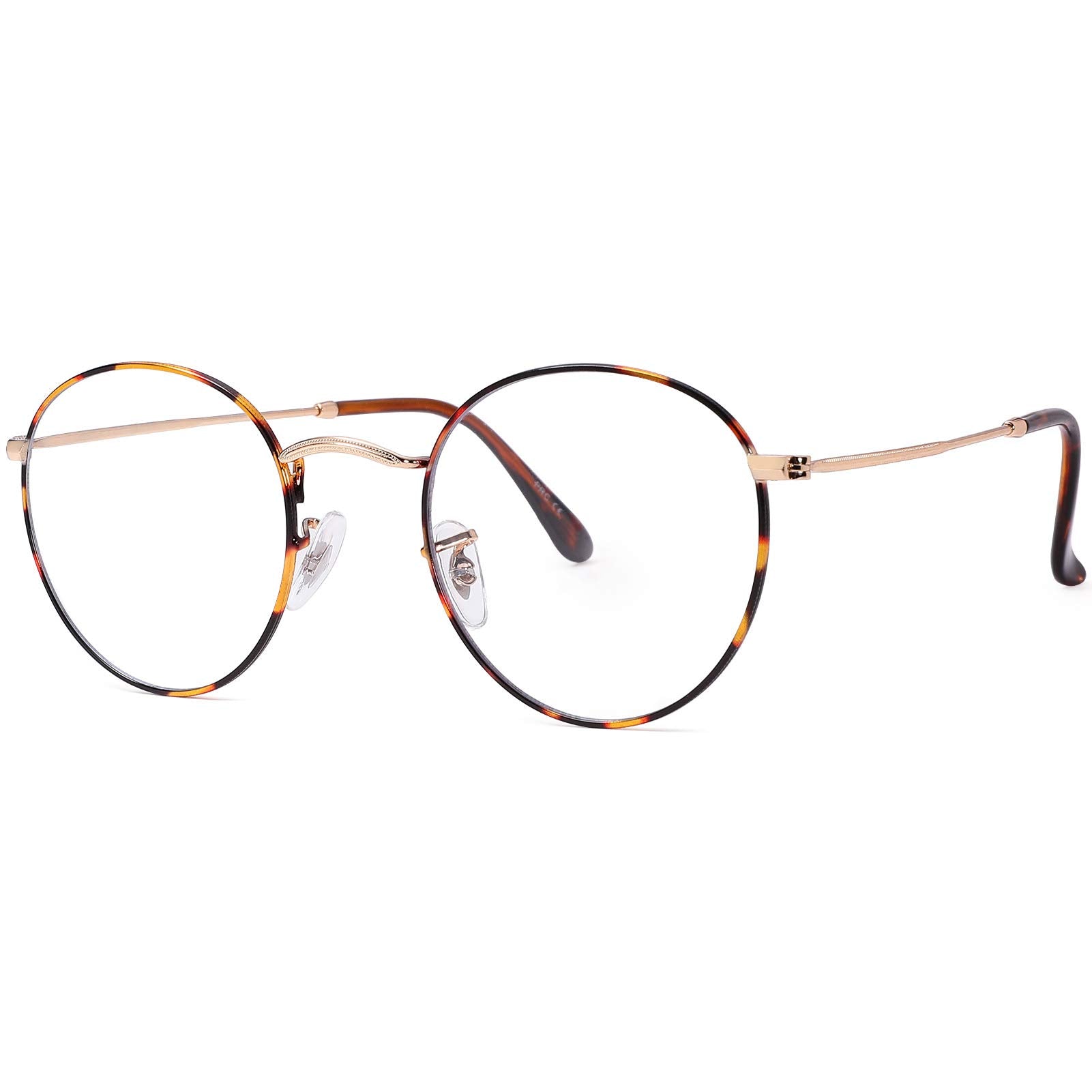 Classic Round Metal Glasses Clear Lens Unisex Frame