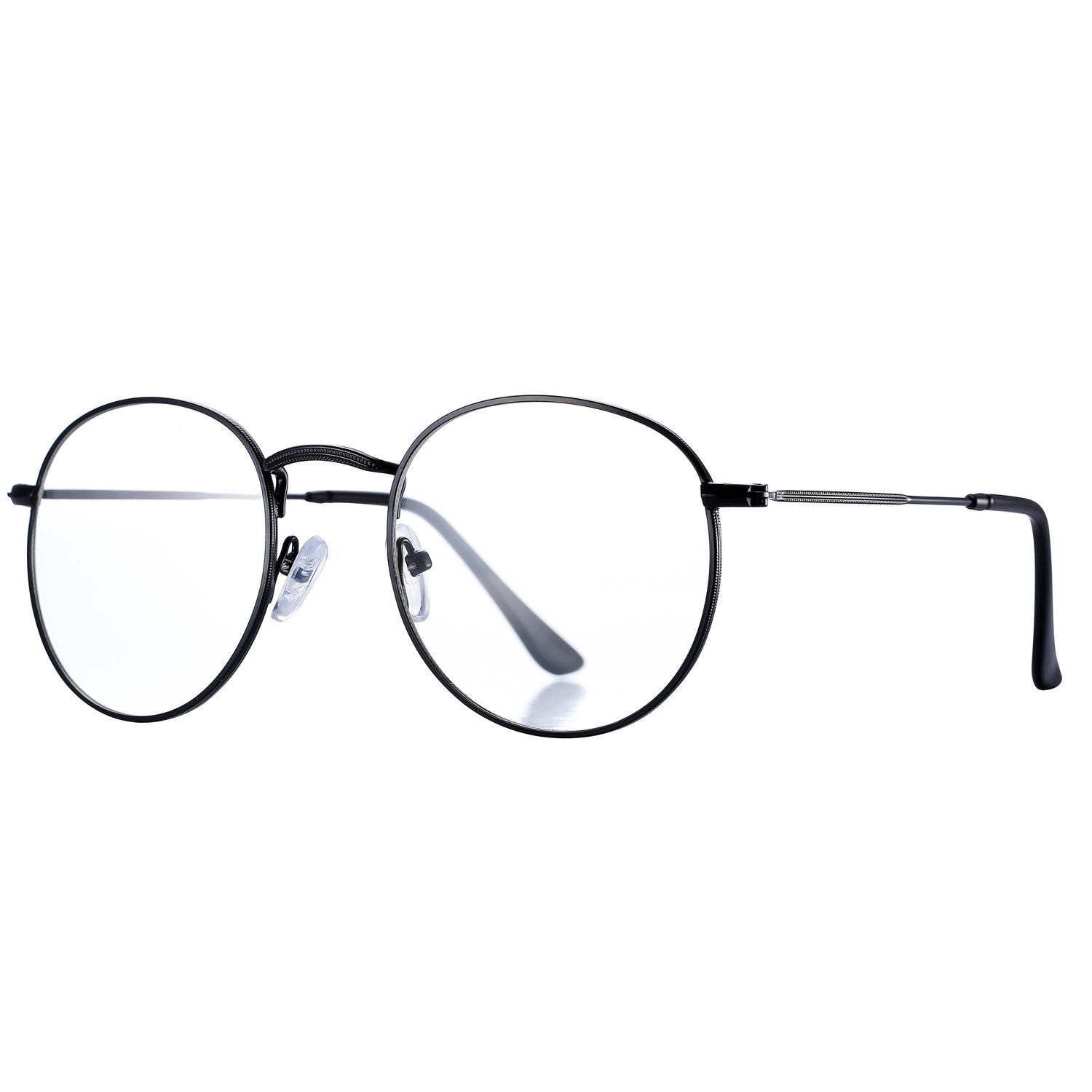 Classic Round Metal Glasses Clear Lens Unisex Frame