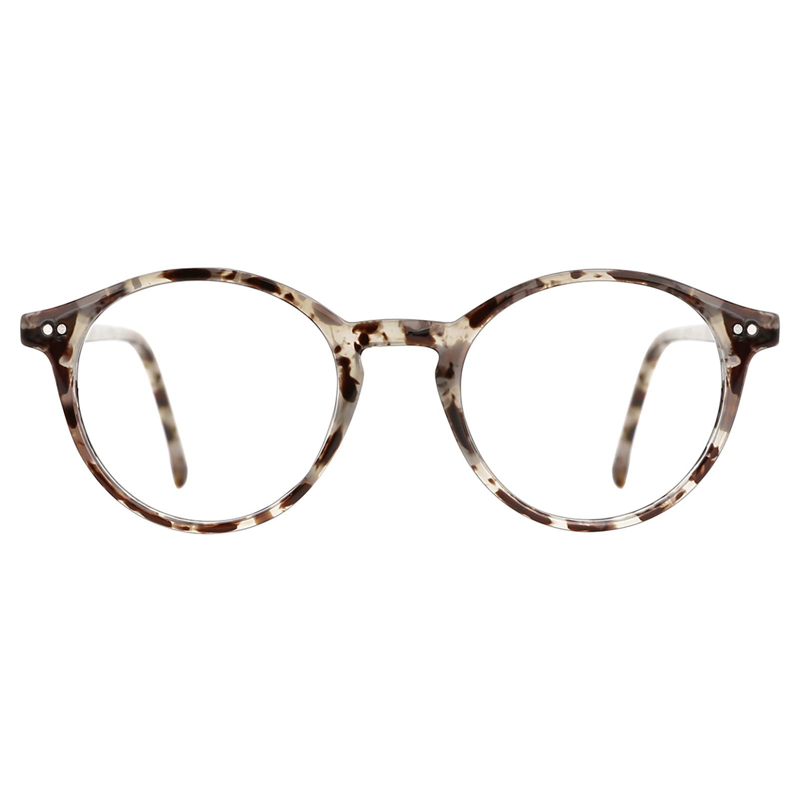 Vintage Round Blue Light Blocking Glasses Thick Rim Frame