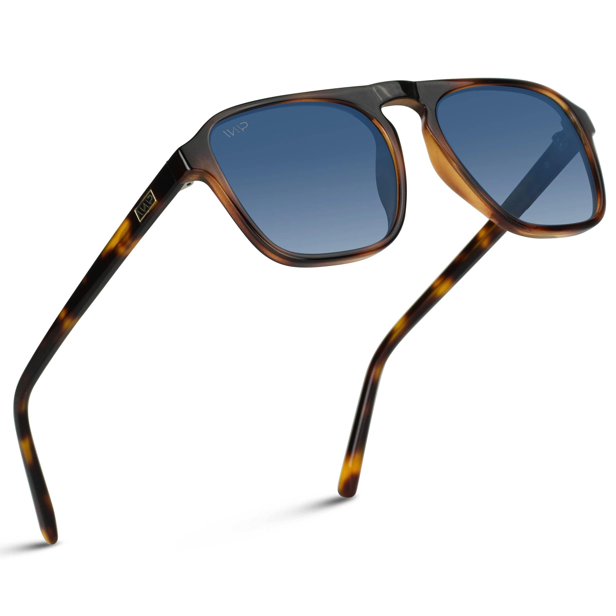 Polarized Aviator Square Sunglasses One Bridge Frame
