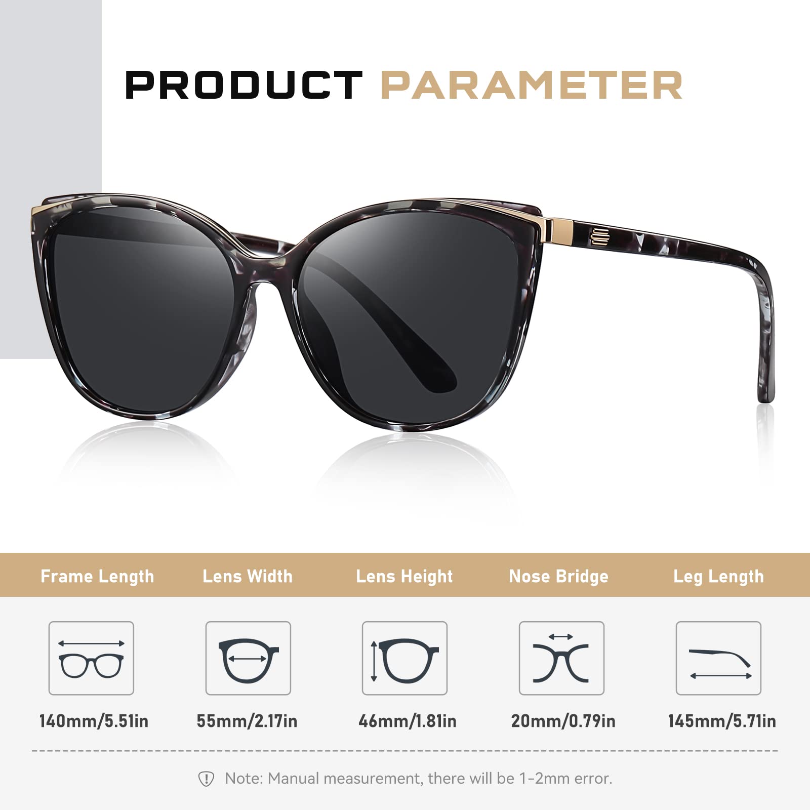 Trendy Cat Eye Sunglasses UV400 Protection Fashion Frame