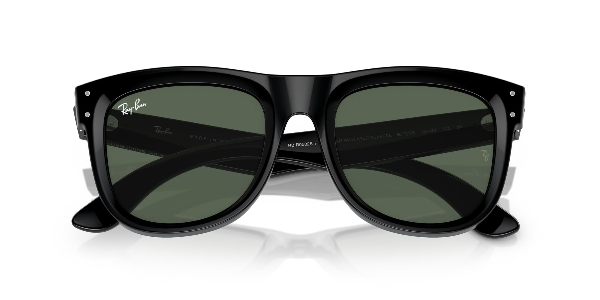 Square Wayfarer Sunglasses Low Bridge Fit UV Protection