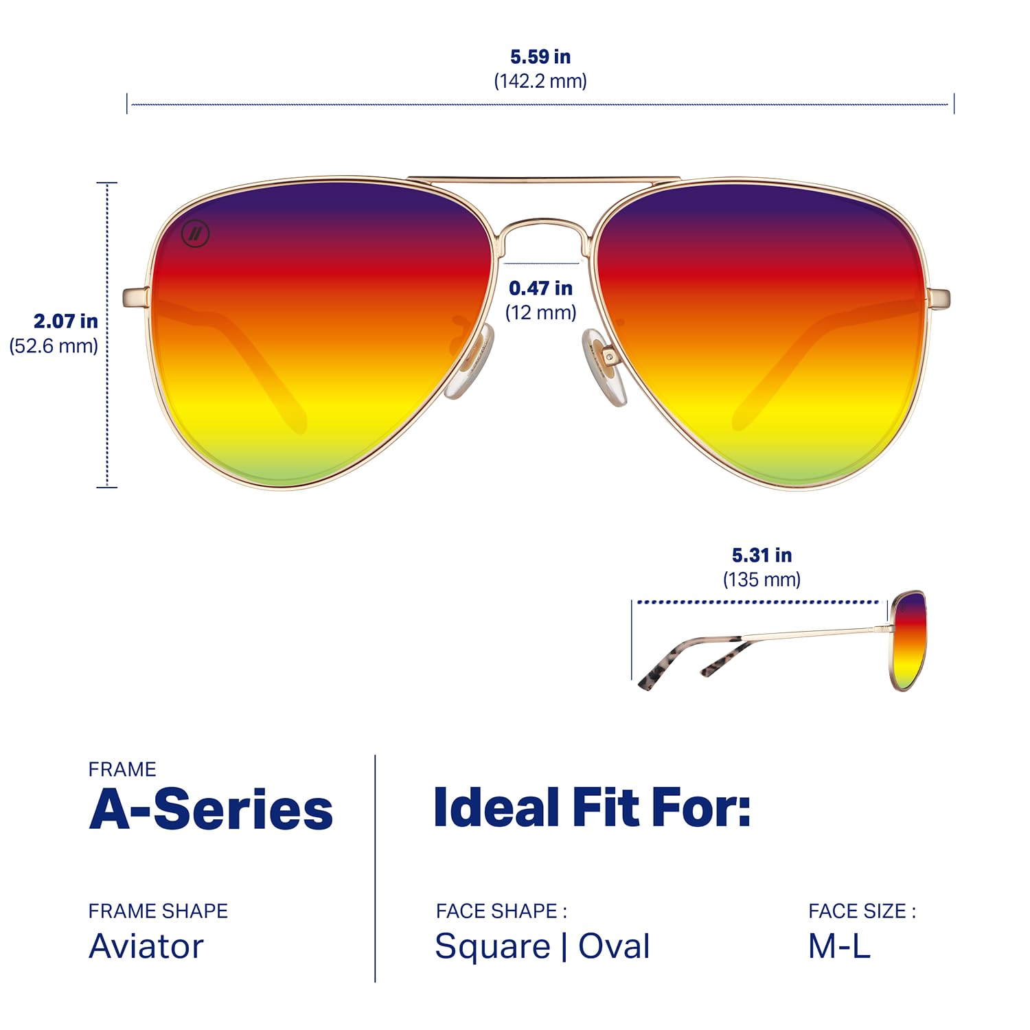 Aviator Polarized Sunglasses UV Protection Unisex Frame