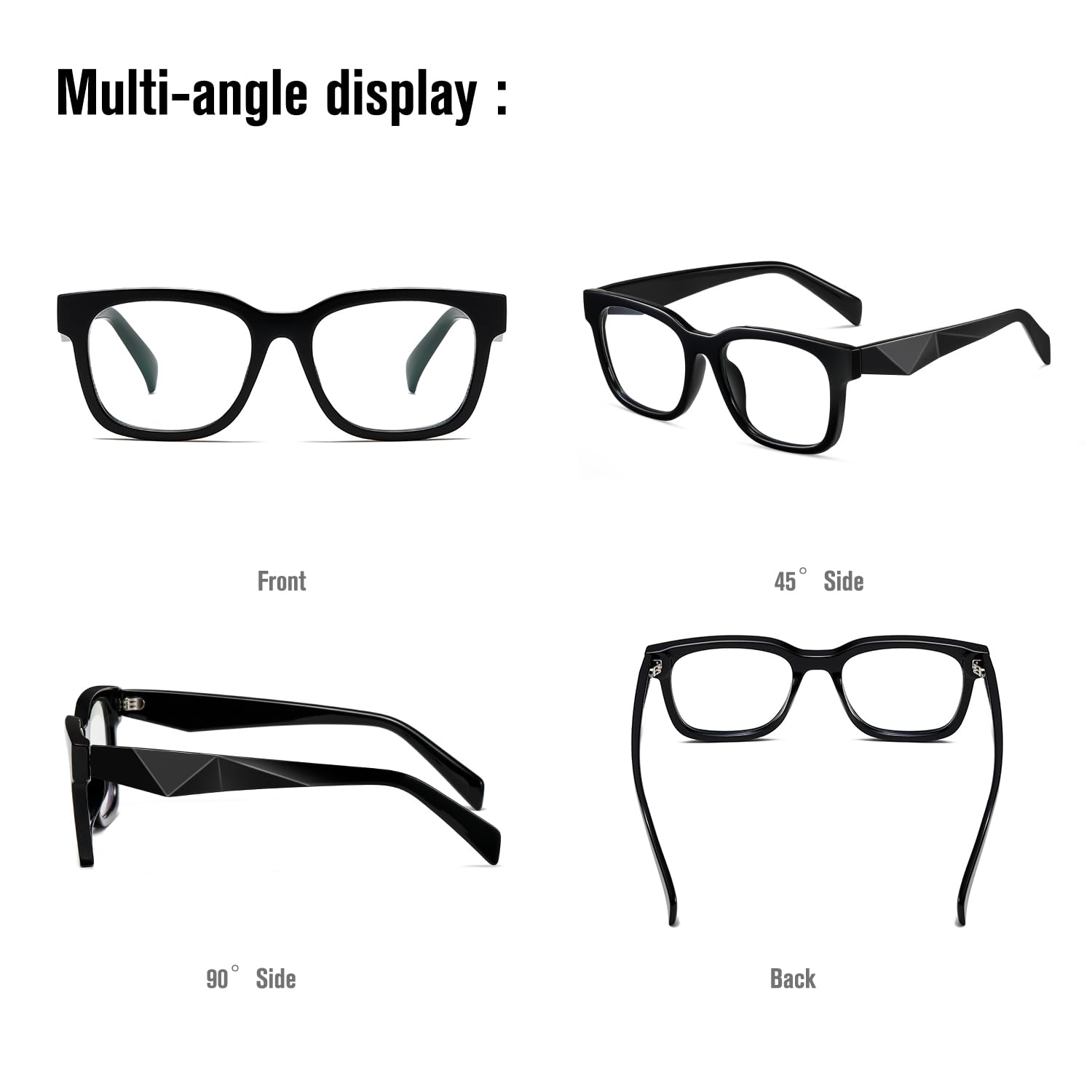 Square Blue Light Blocking Glasses Anti Eyestrain UV Protection