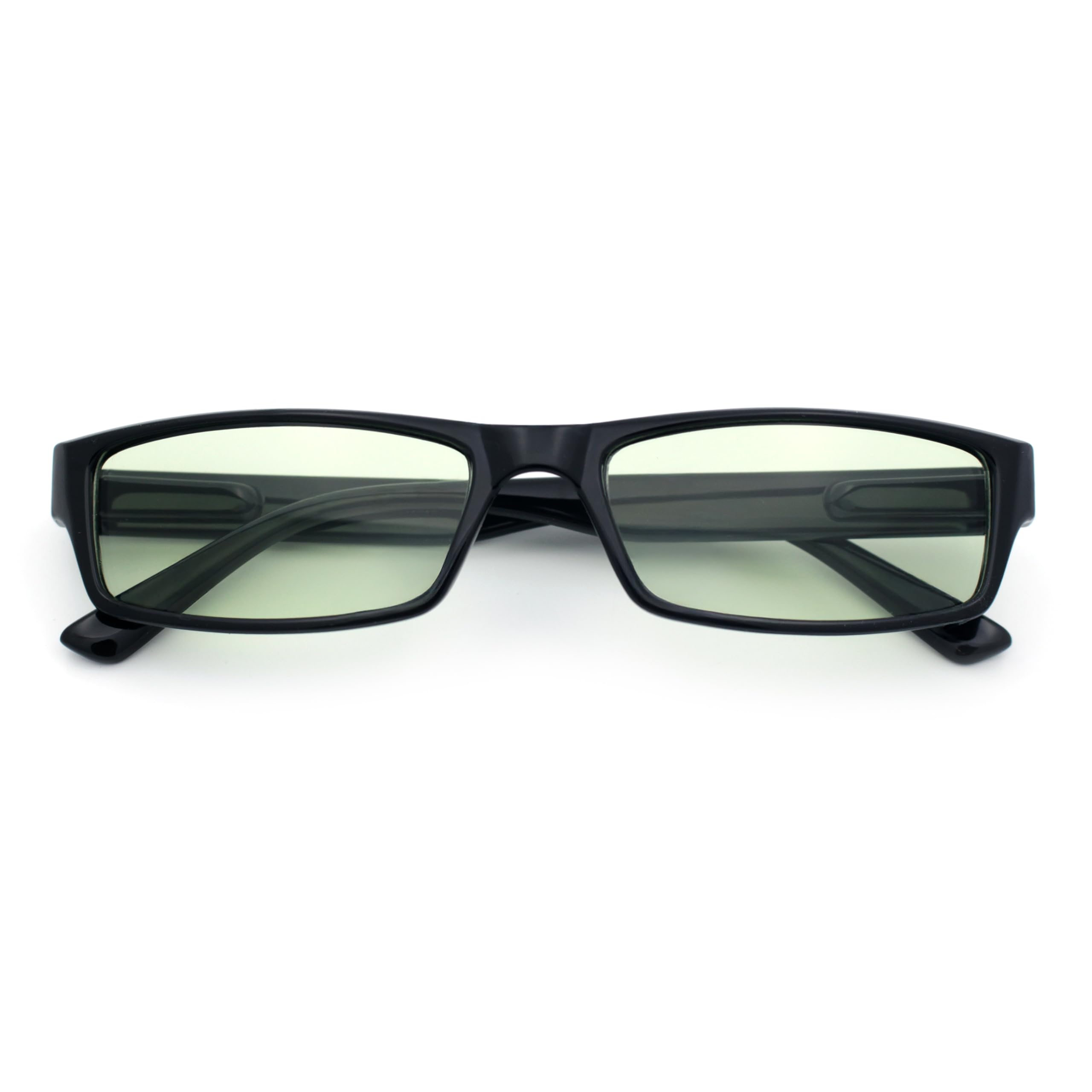 Narrow Rectangular Sunglasses Color Lens Black Frame