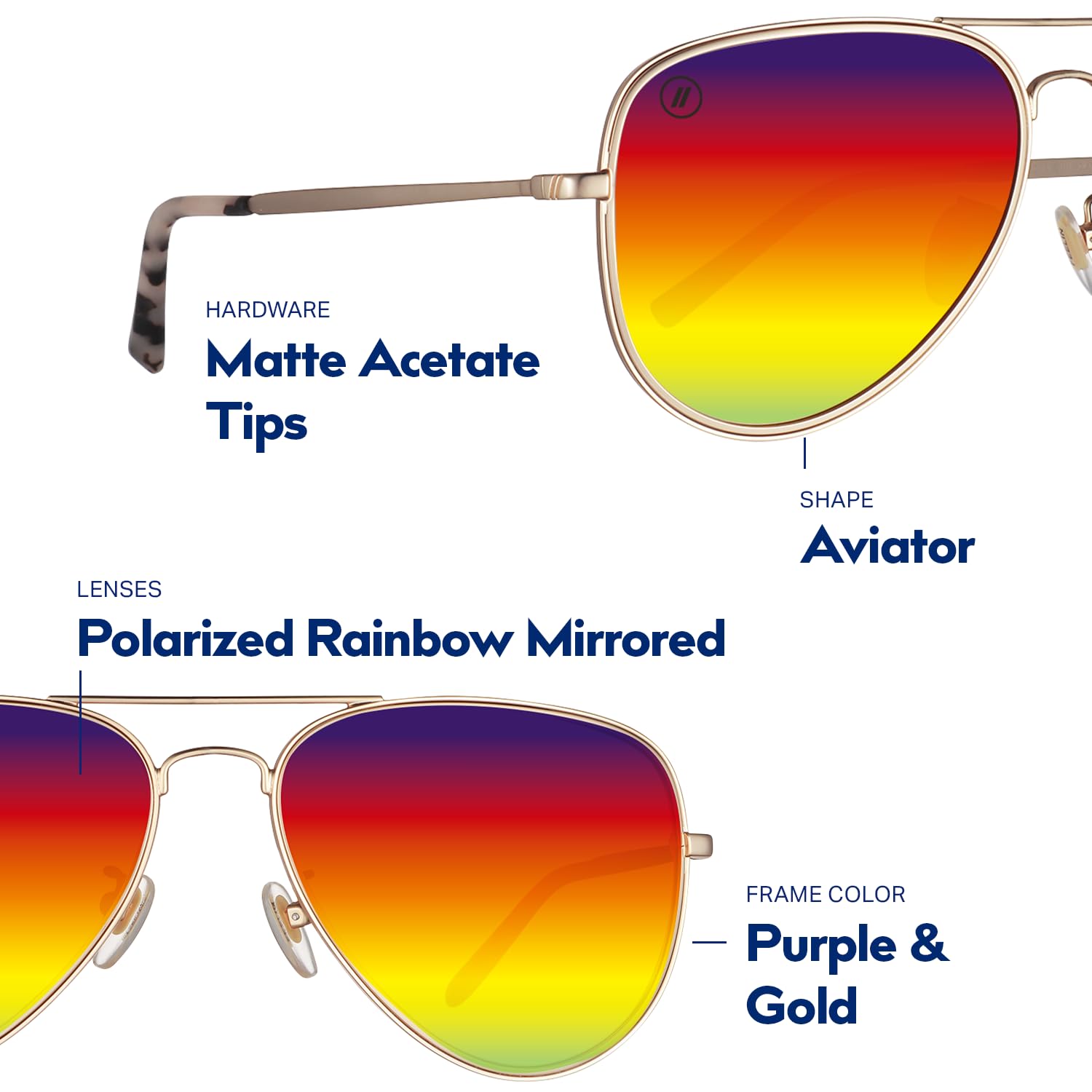 Aviator Polarized Sunglasses UV Protection Unisex Frame