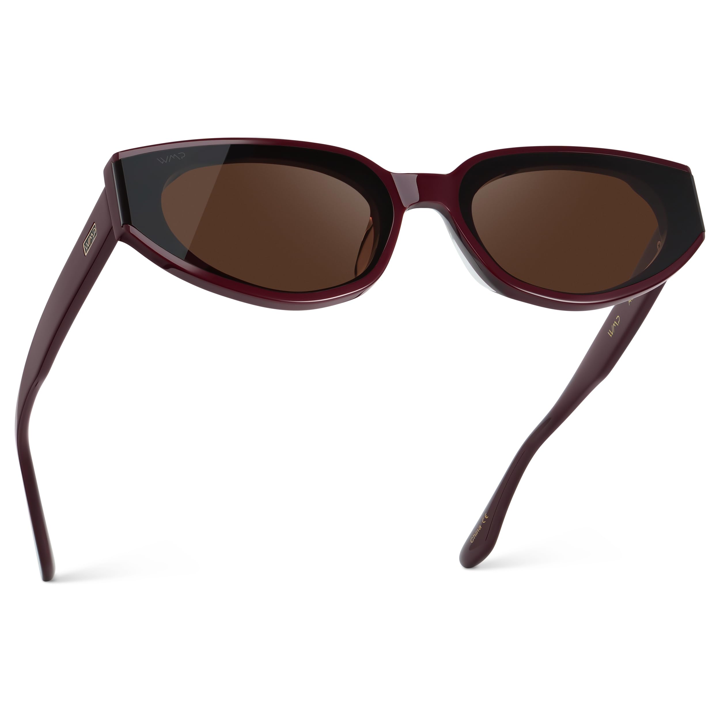 Narrow Cat Eye Sunglasses Acetate Frame Anti Reflective