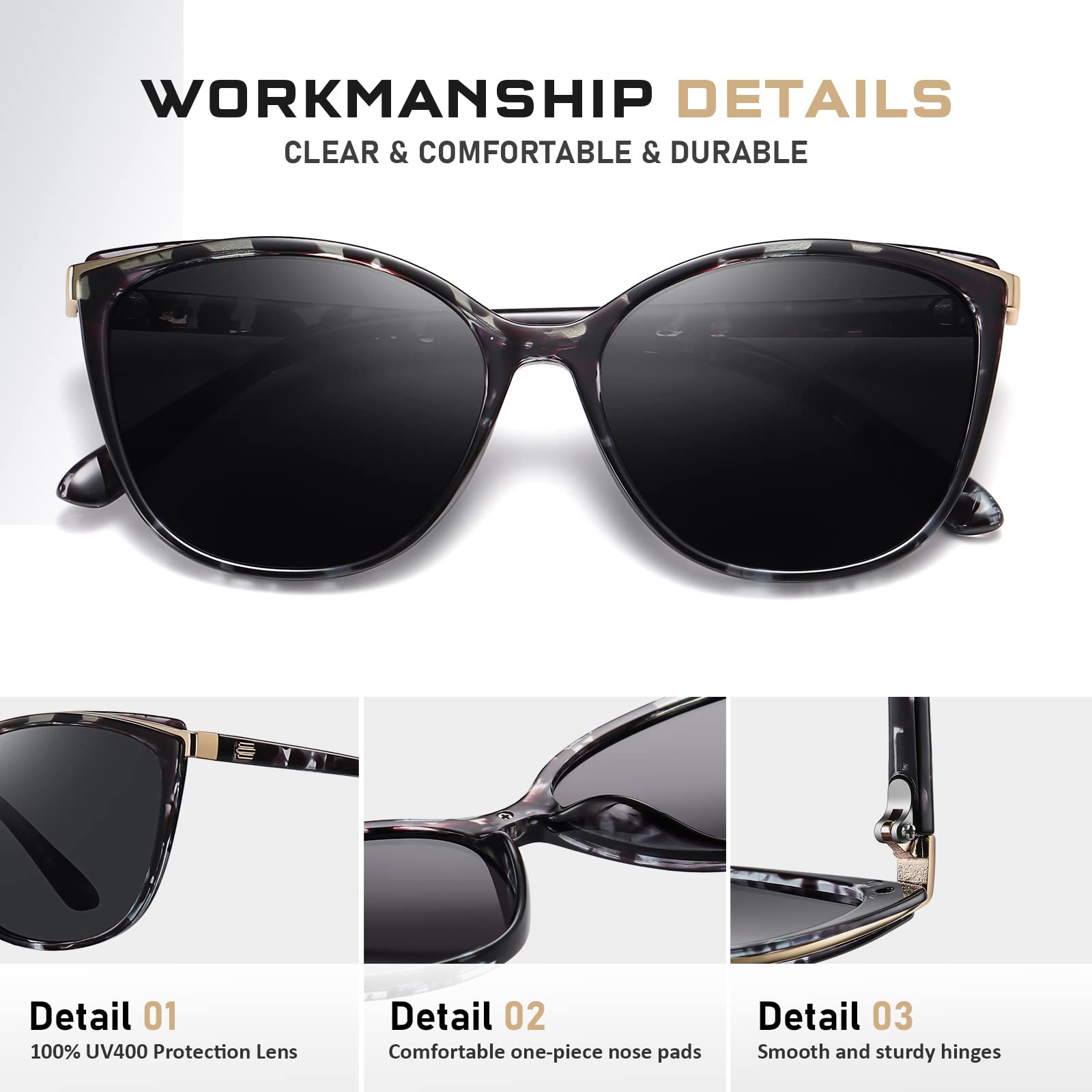 Trendy Cat Eye Sunglasses UV400 Protection Fashion Frame