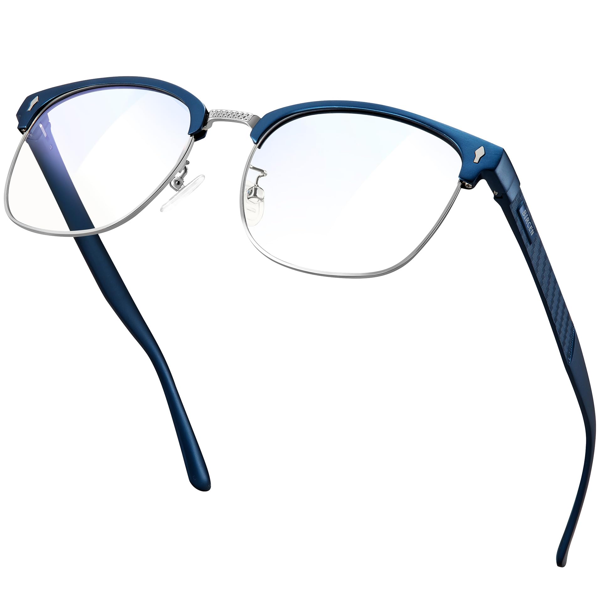 Blue Light Blocking Glasses Al-Mg Metal Frame Clear Lens
