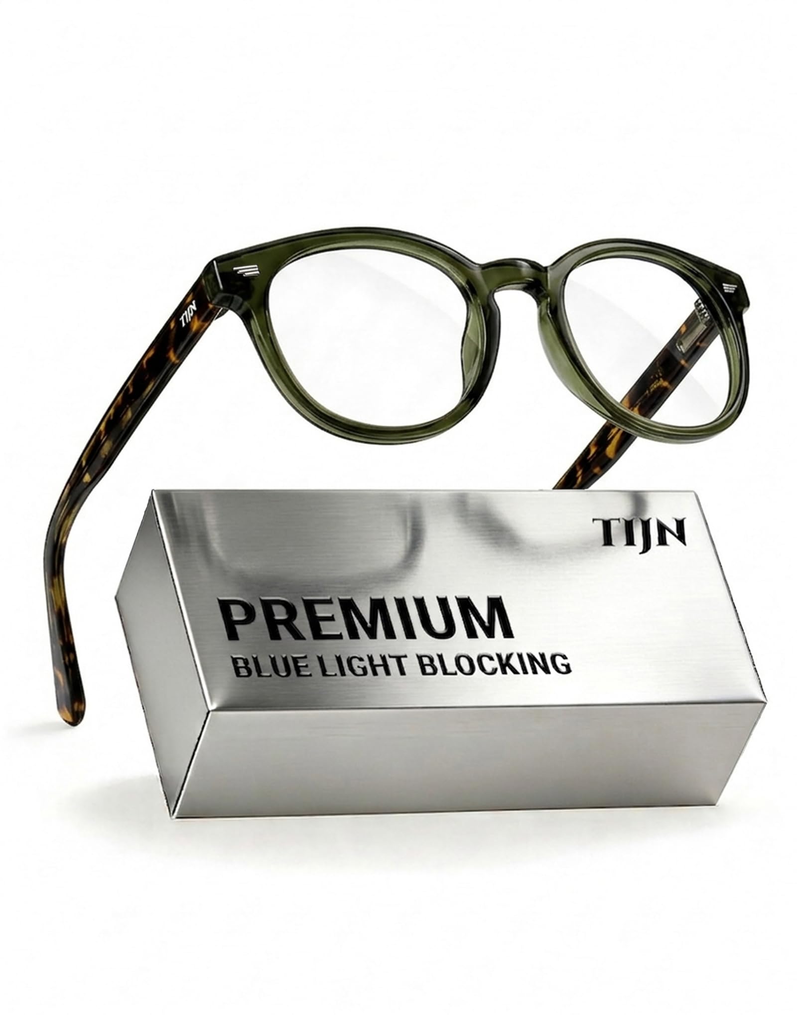 Vintage Round Blue Light Blocking Glasses Thick Rim Frame