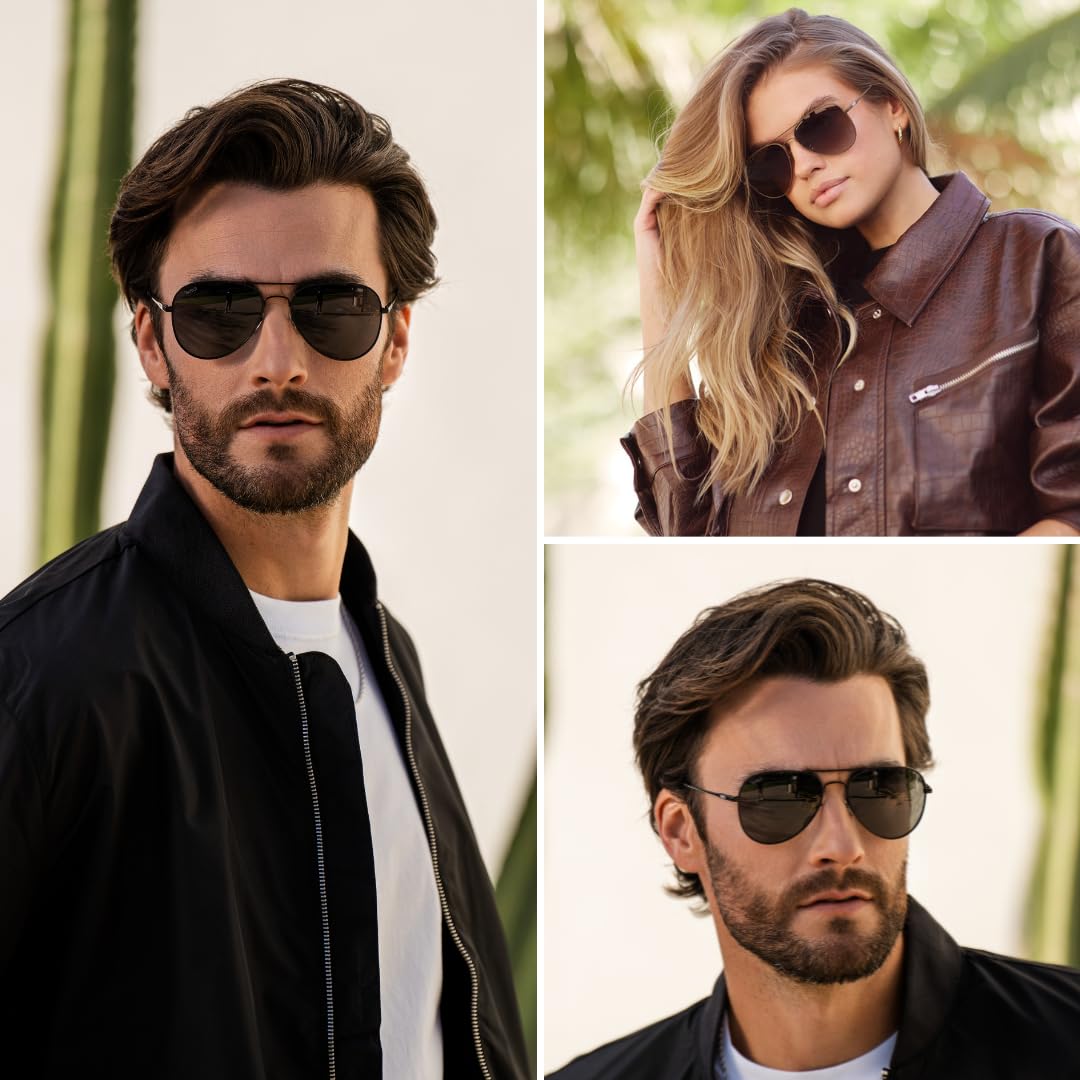 WearMe Pro - Polarized Pilot Style Classic Aviator Sunglasses