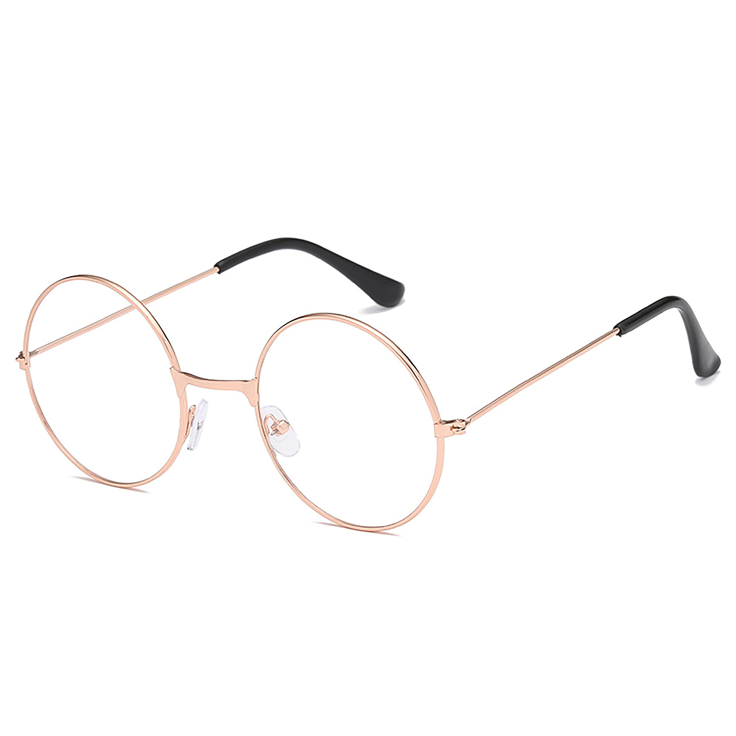 Classic Round Glasses Clear Lens Metal Frame Non Prescription