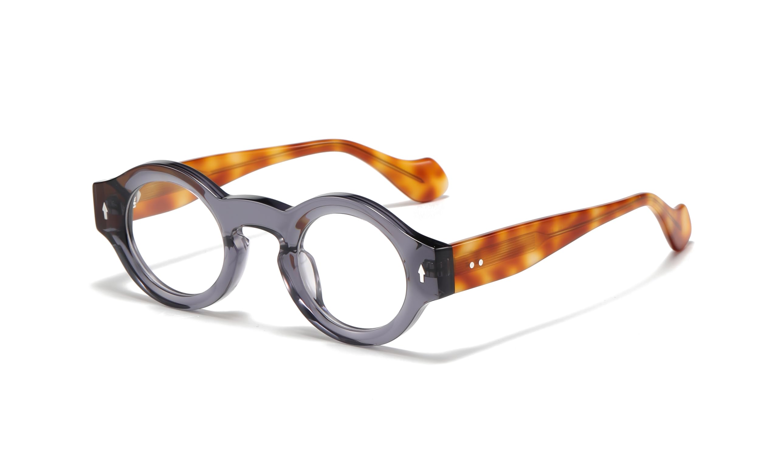 Vintage Small Round Acetate Glasses Frame Thick Eyewear