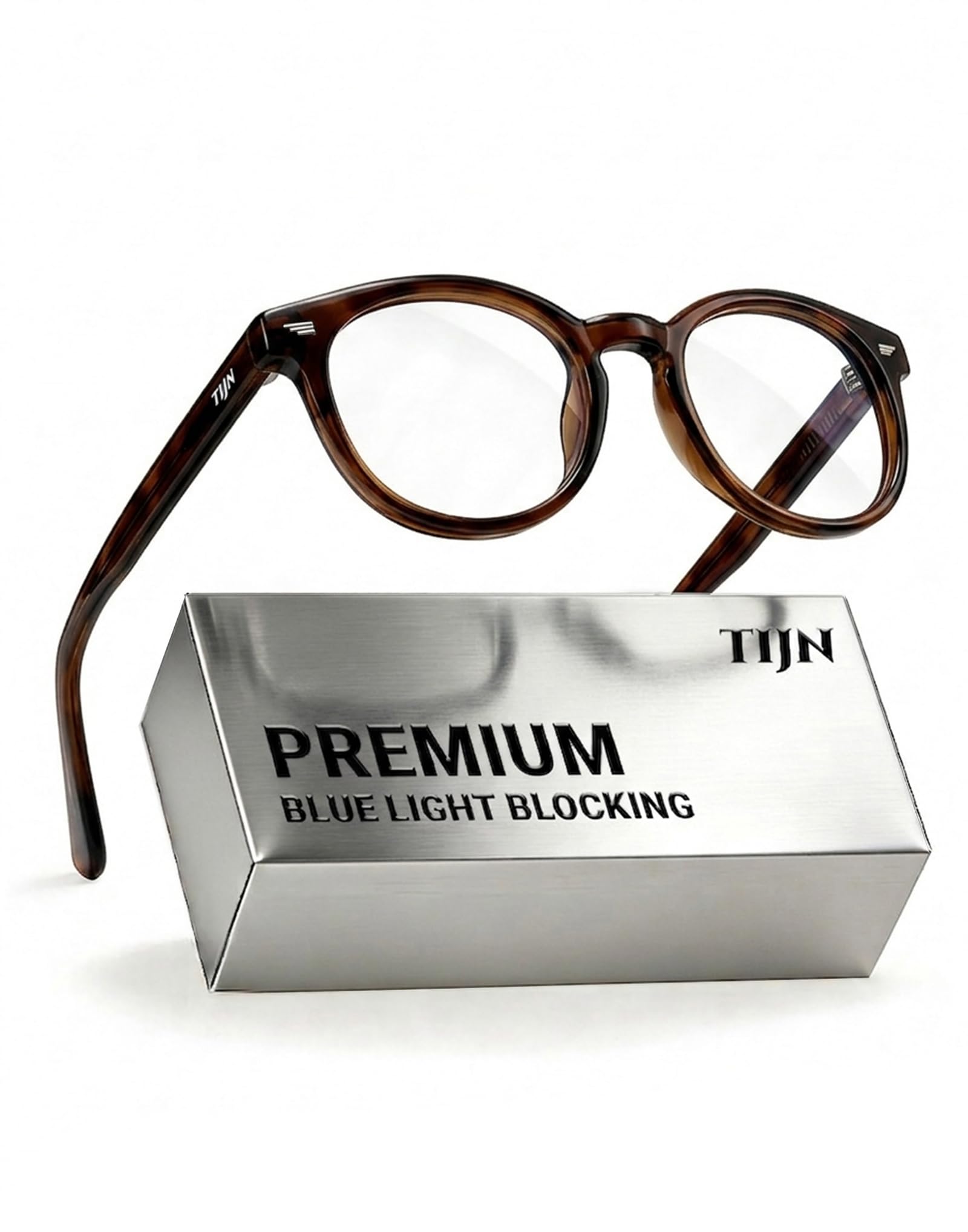 Vintage Round Blue Light Blocking Glasses Thick Rim Frame