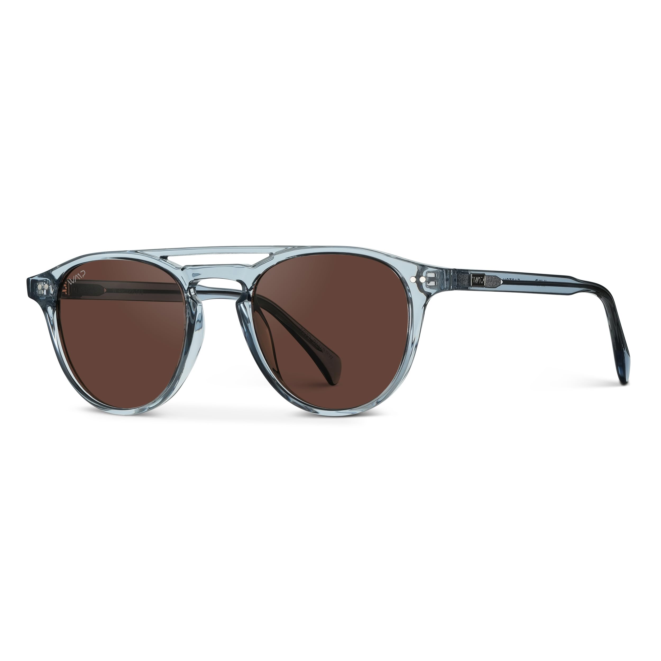 Square Polarized Sunglasses Narrow Fit Double Bridge Frame