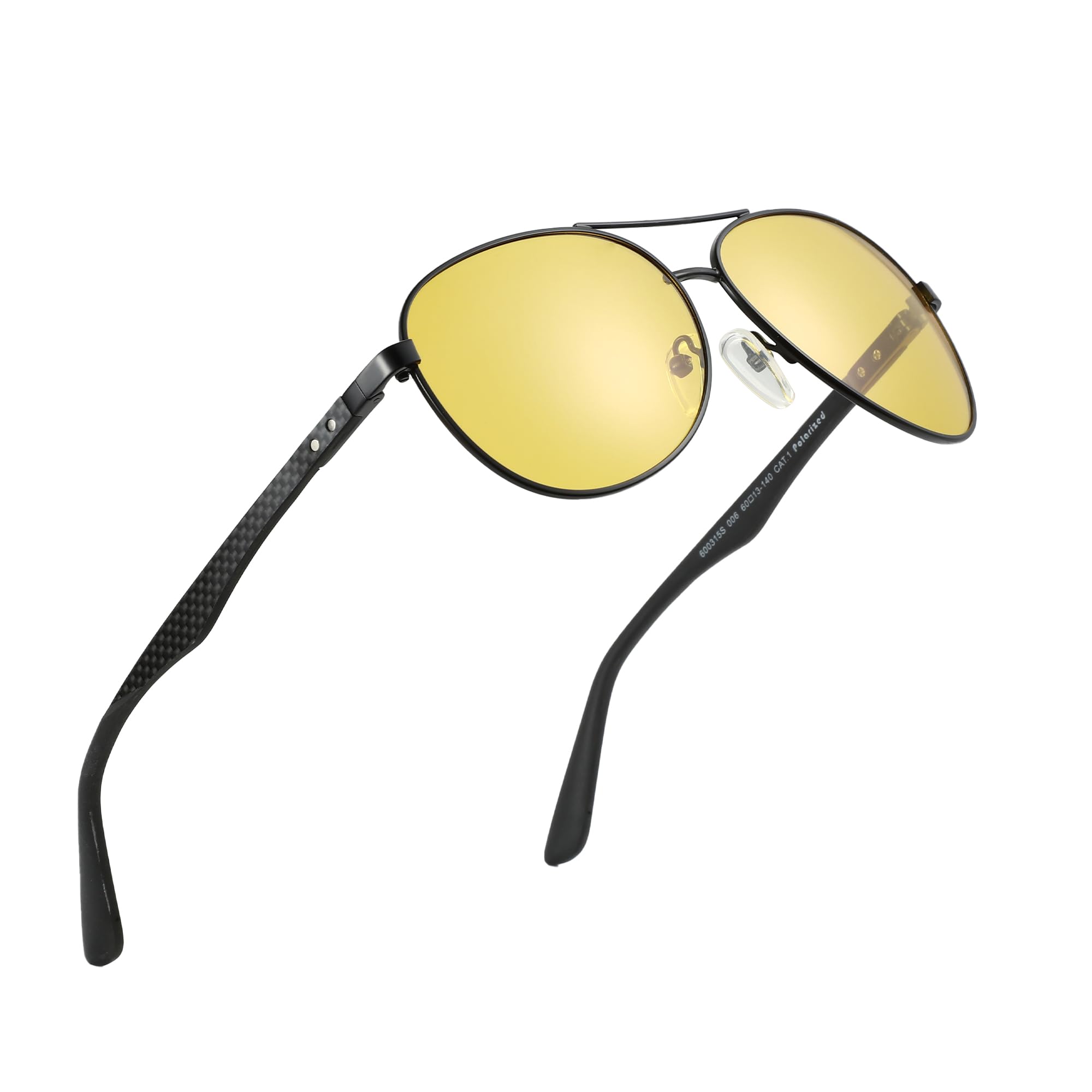 Polarized Aviator Sunglasses Carbon Fiber Temple UV Protection