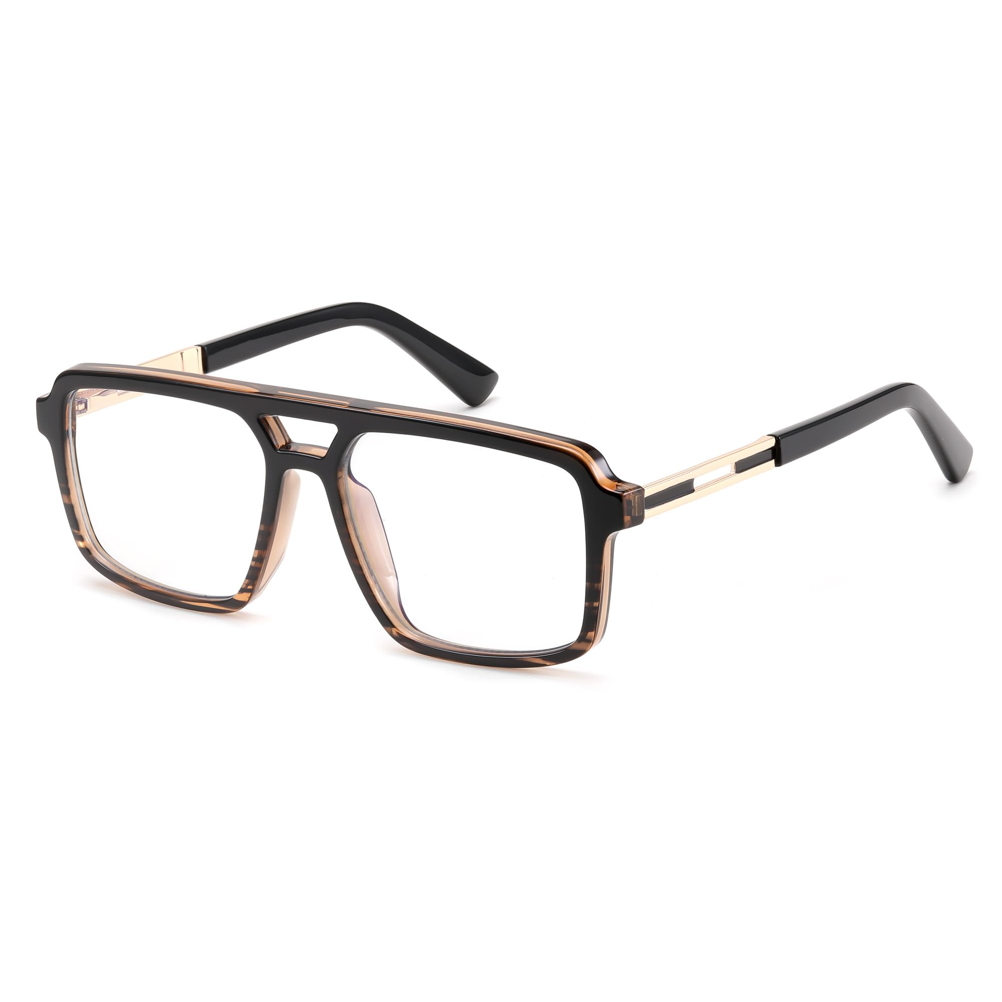 Retro Aviator Blue Light Glasses Square Frame Computer Use