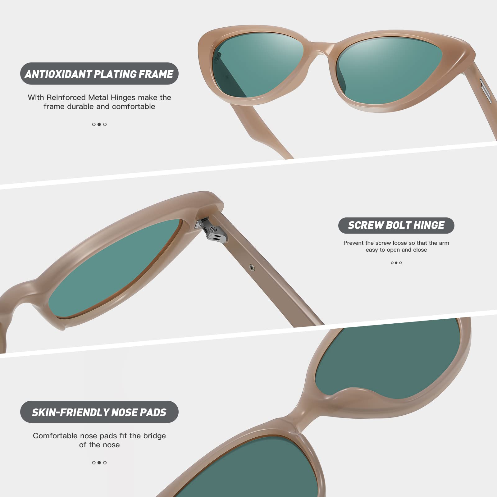 Retro Narrow Cat Eye Sunglasses Small Frame UV400 Protection