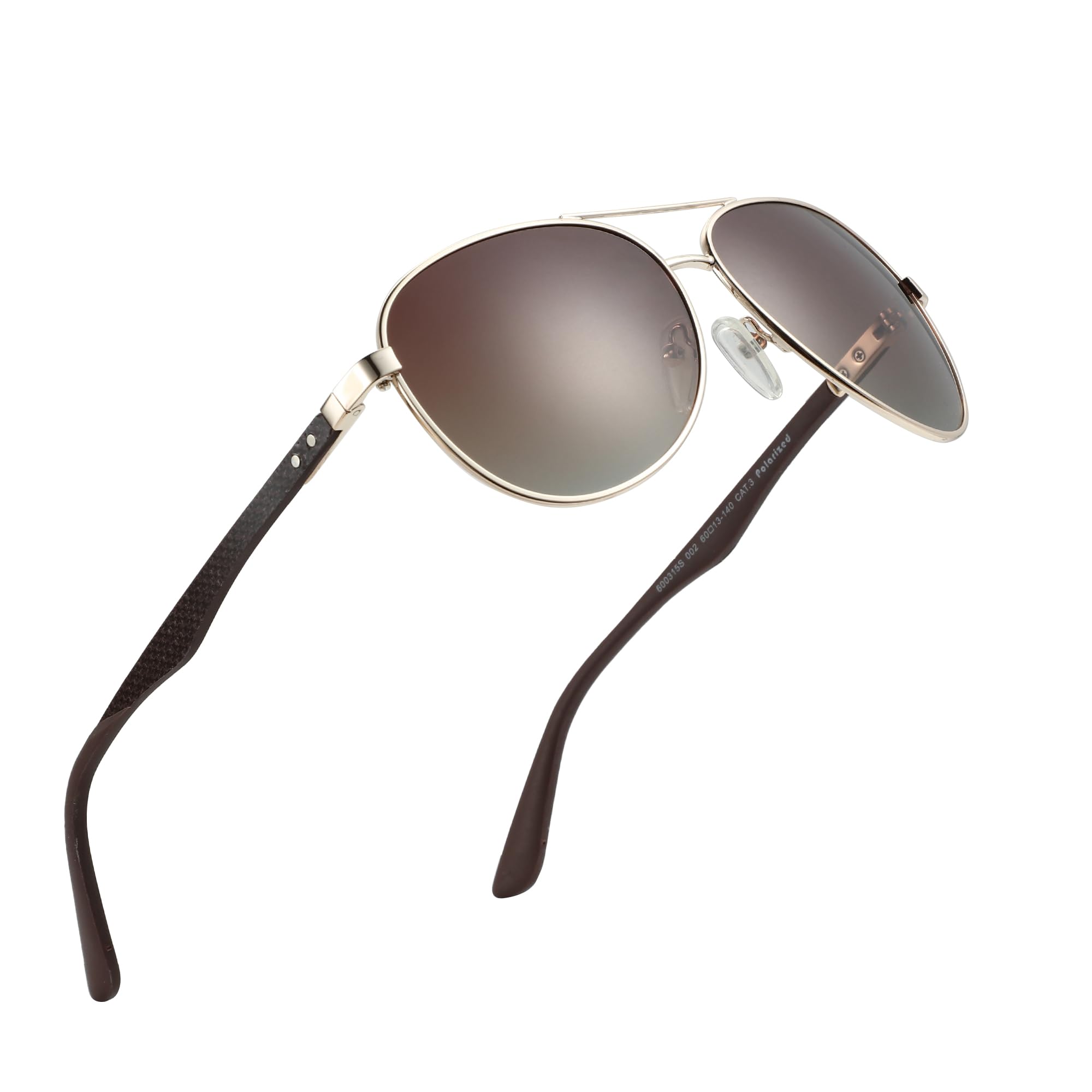 Polarized Aviator Sunglasses Carbon Fiber Temple UV Protection