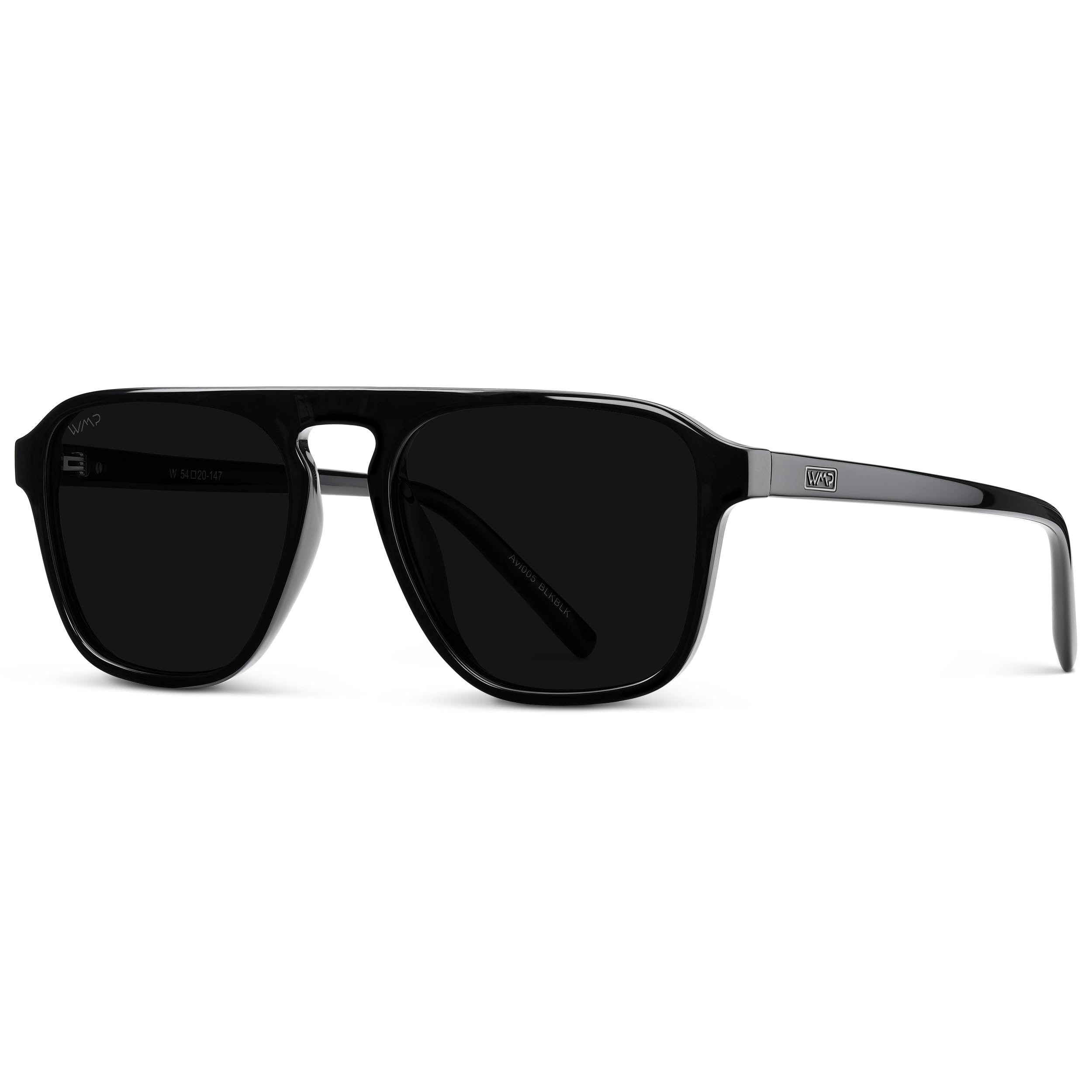 Polarized Aviator Square Sunglasses One Bridge Frame