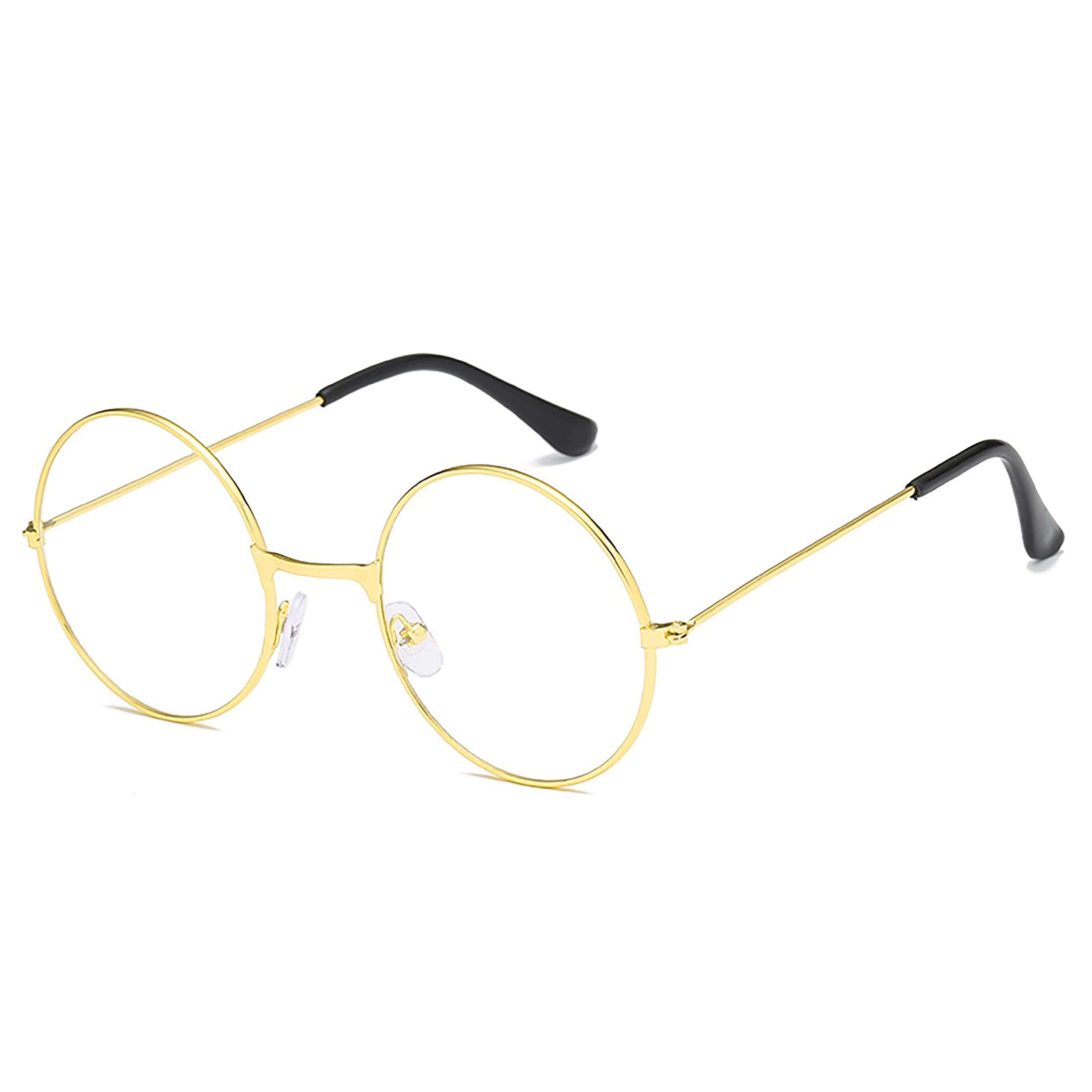 Classic Round Glasses Clear Lens Metal Frame Non Prescription