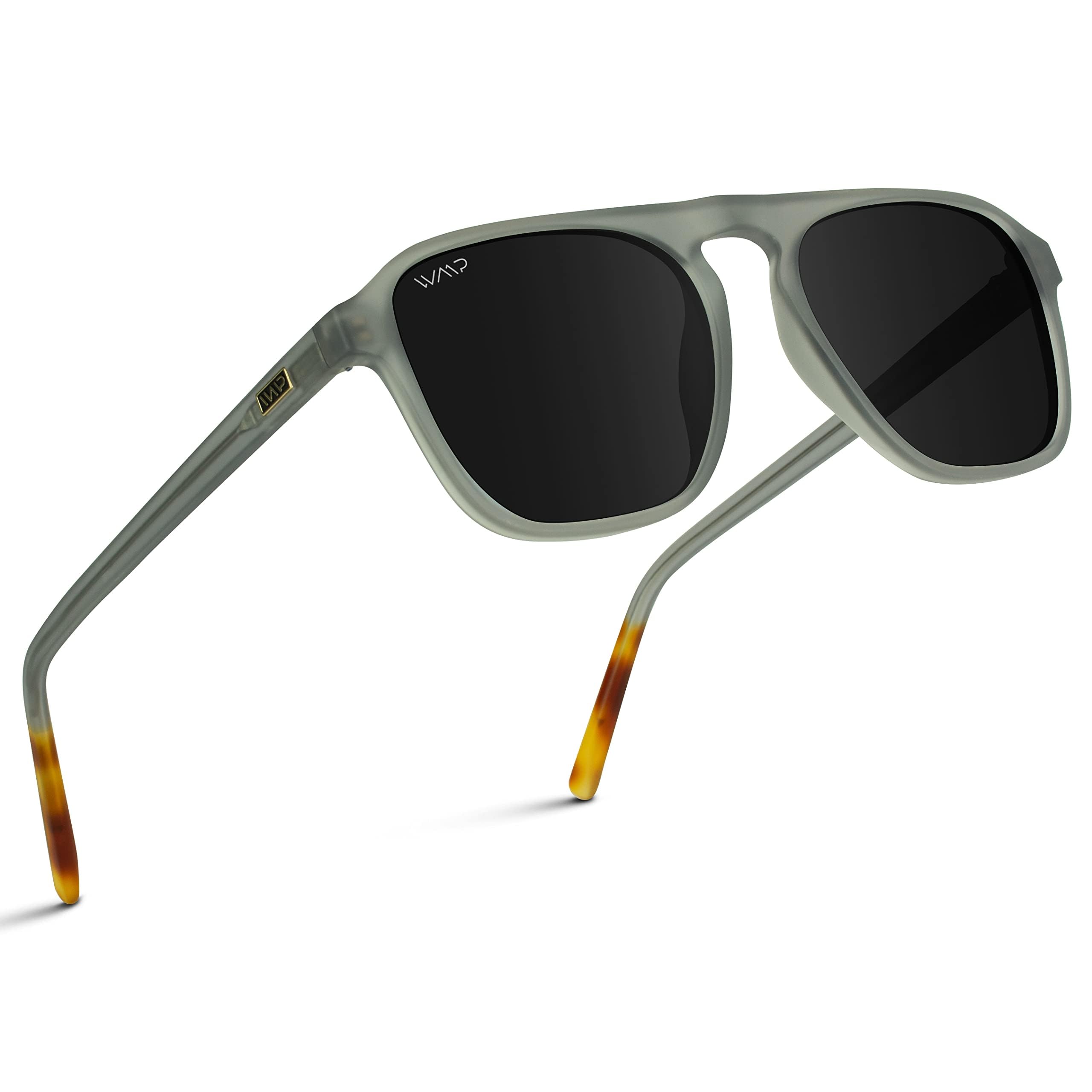 Polarized Aviator Square Sunglasses One Bridge Frame