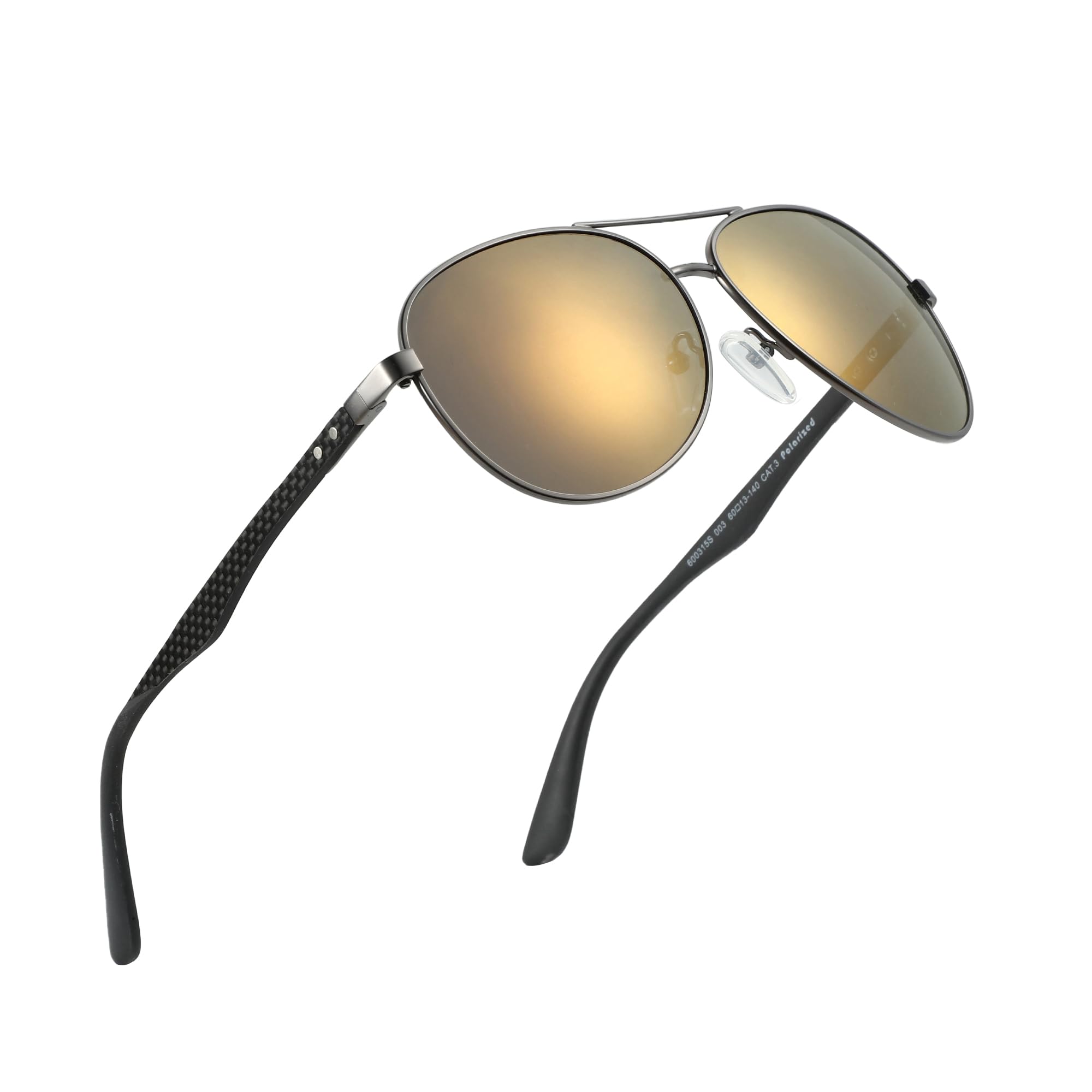 Polarized Aviator Sunglasses Carbon Fiber Temple UV Protection