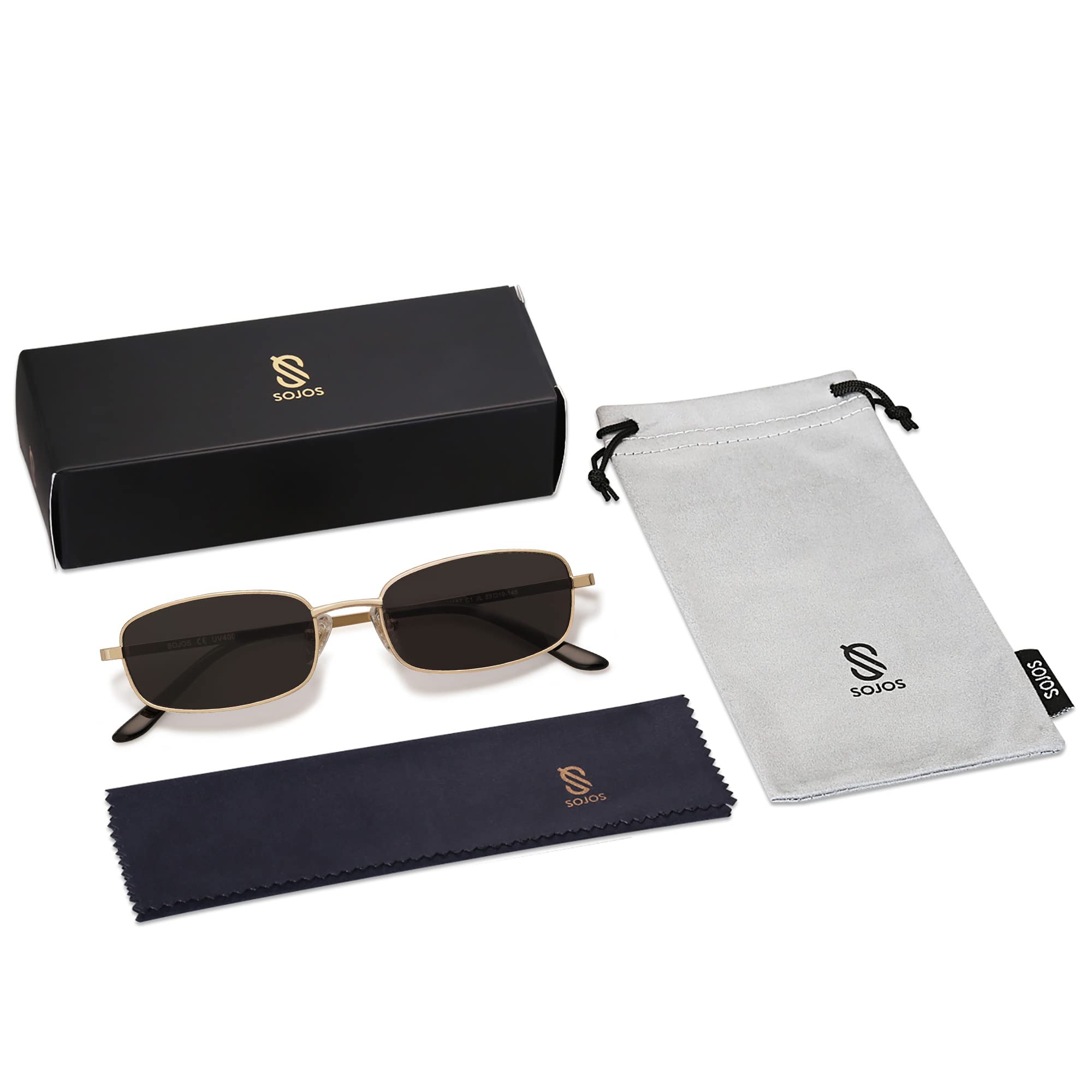 Y2K Retro Rectangle Sunglasses Narrow Thin Frame