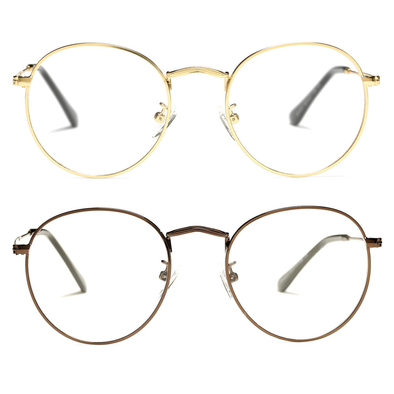 Classic Round Metal Glasses Clear Lens Unisex Frame